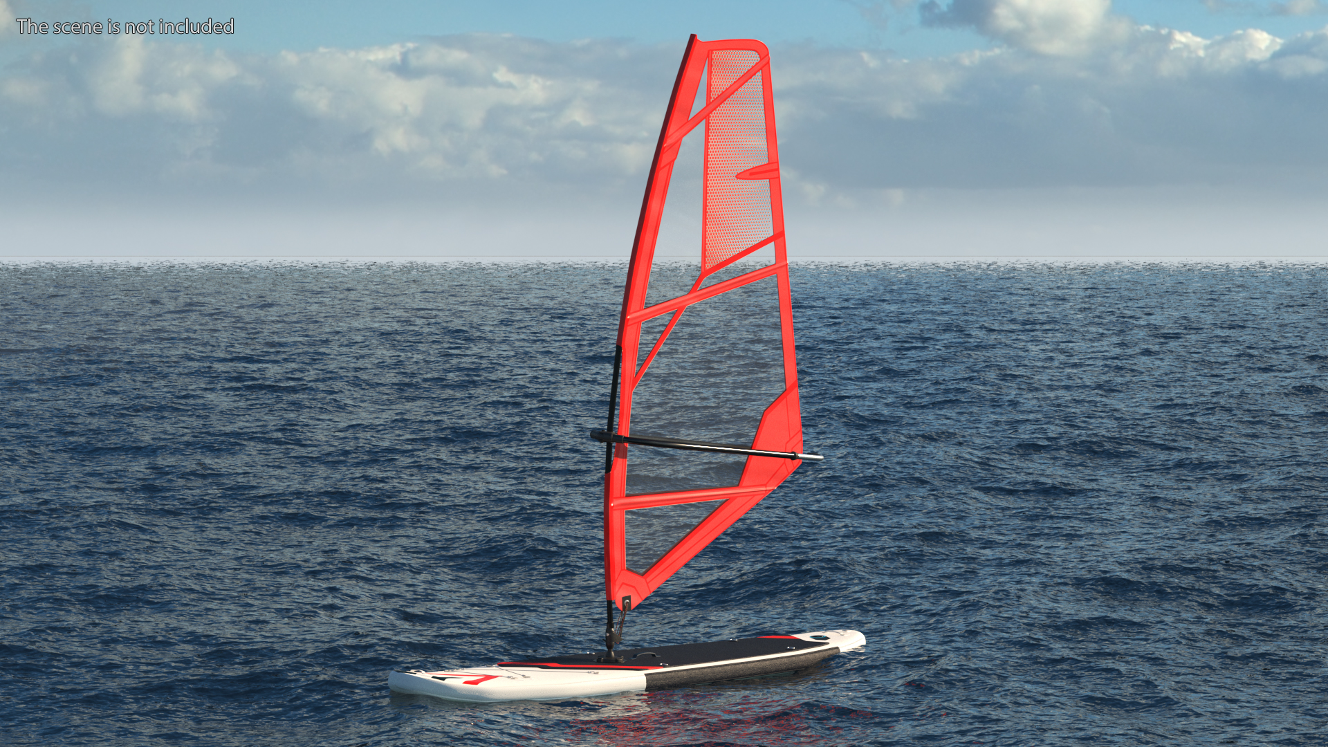 Stand Up Paddleboard with Sail Red 3D model