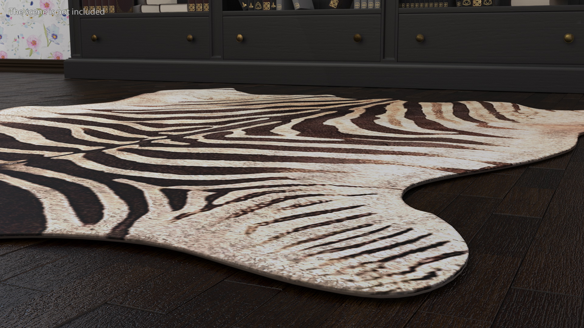 3D Zebra Hide Rug with Fur model