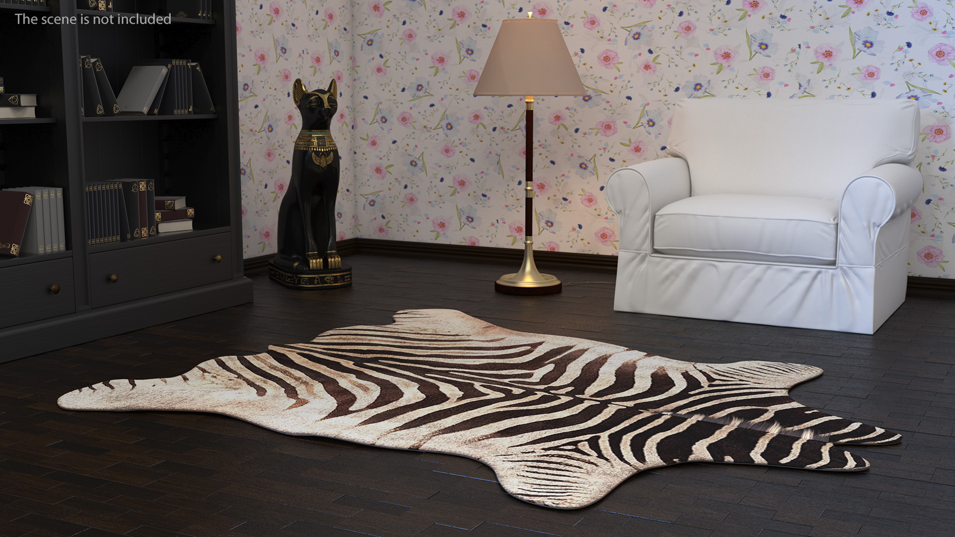 3D Zebra Hide Rug with Fur model