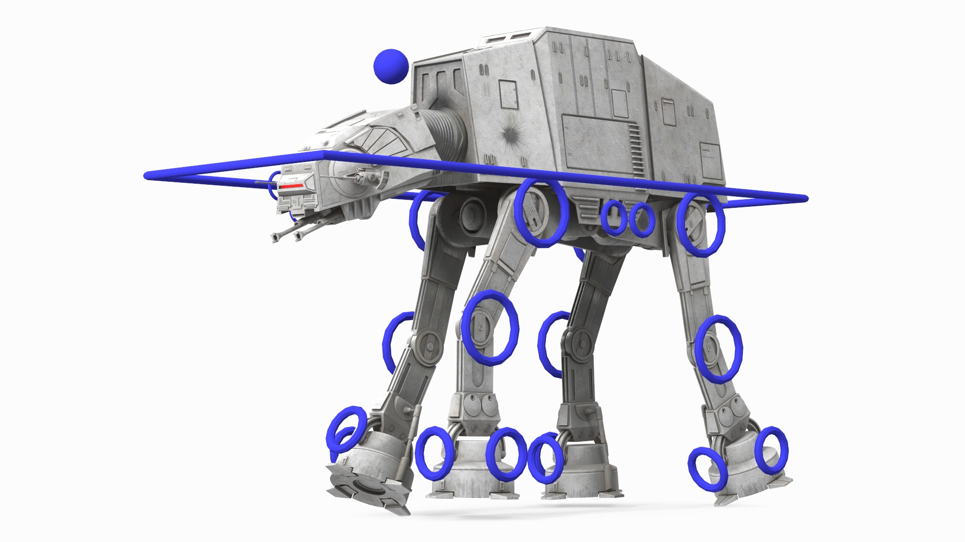 3D Dirt Star Wars AT-AT Rigged for Maya