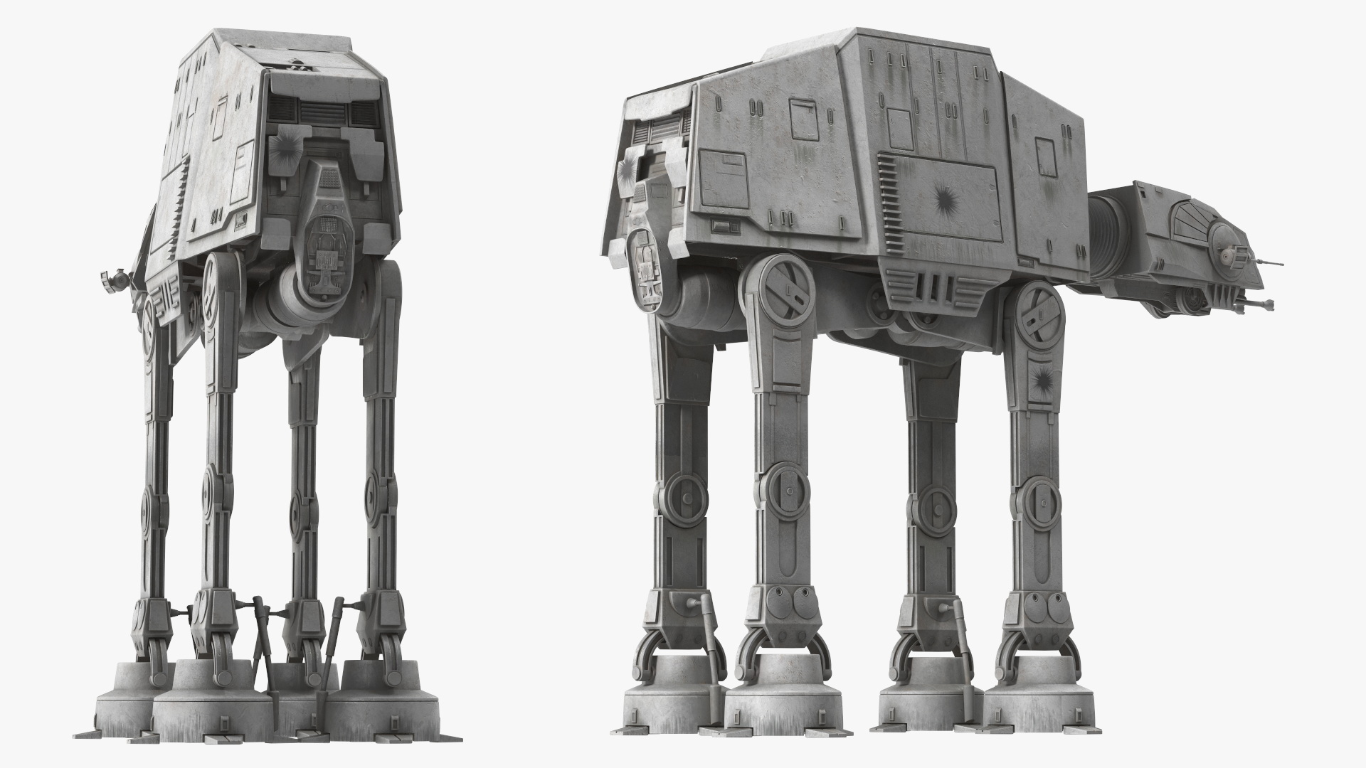 3D Dirt Star Wars AT-AT Rigged for Maya