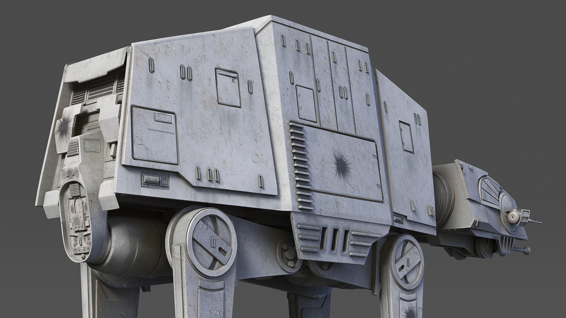 3D Dirt Star Wars AT-AT Rigged for Maya