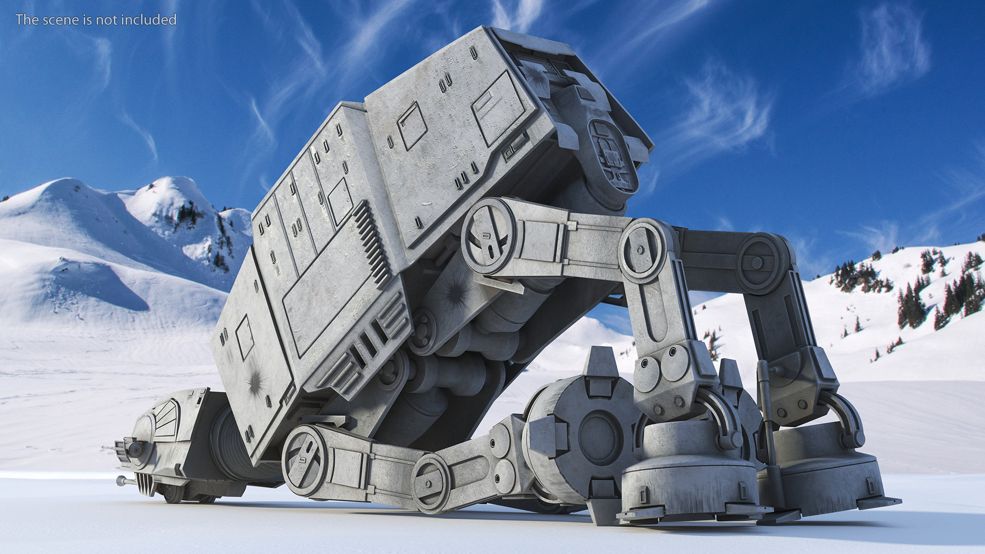 3D Dirt Star Wars AT-AT Rigged for Maya