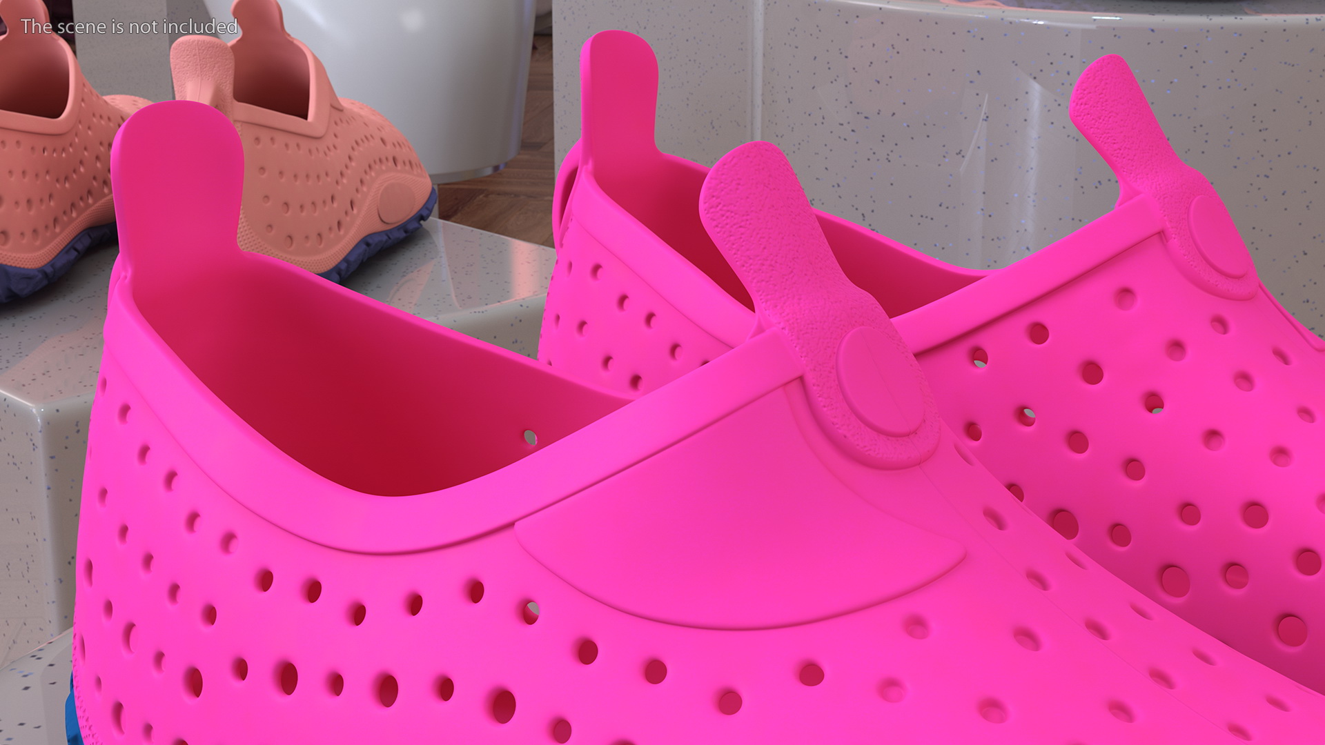 Swimming Pool Shoes Pink 3D model