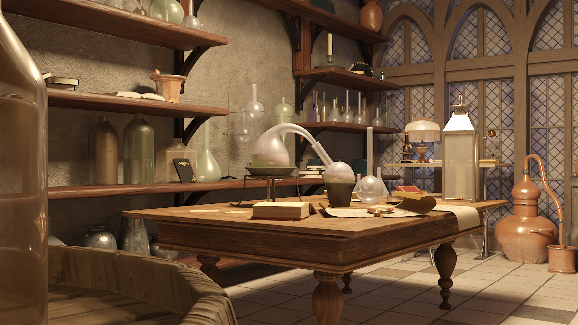 Medieval Alchemist Laboratory 3D model