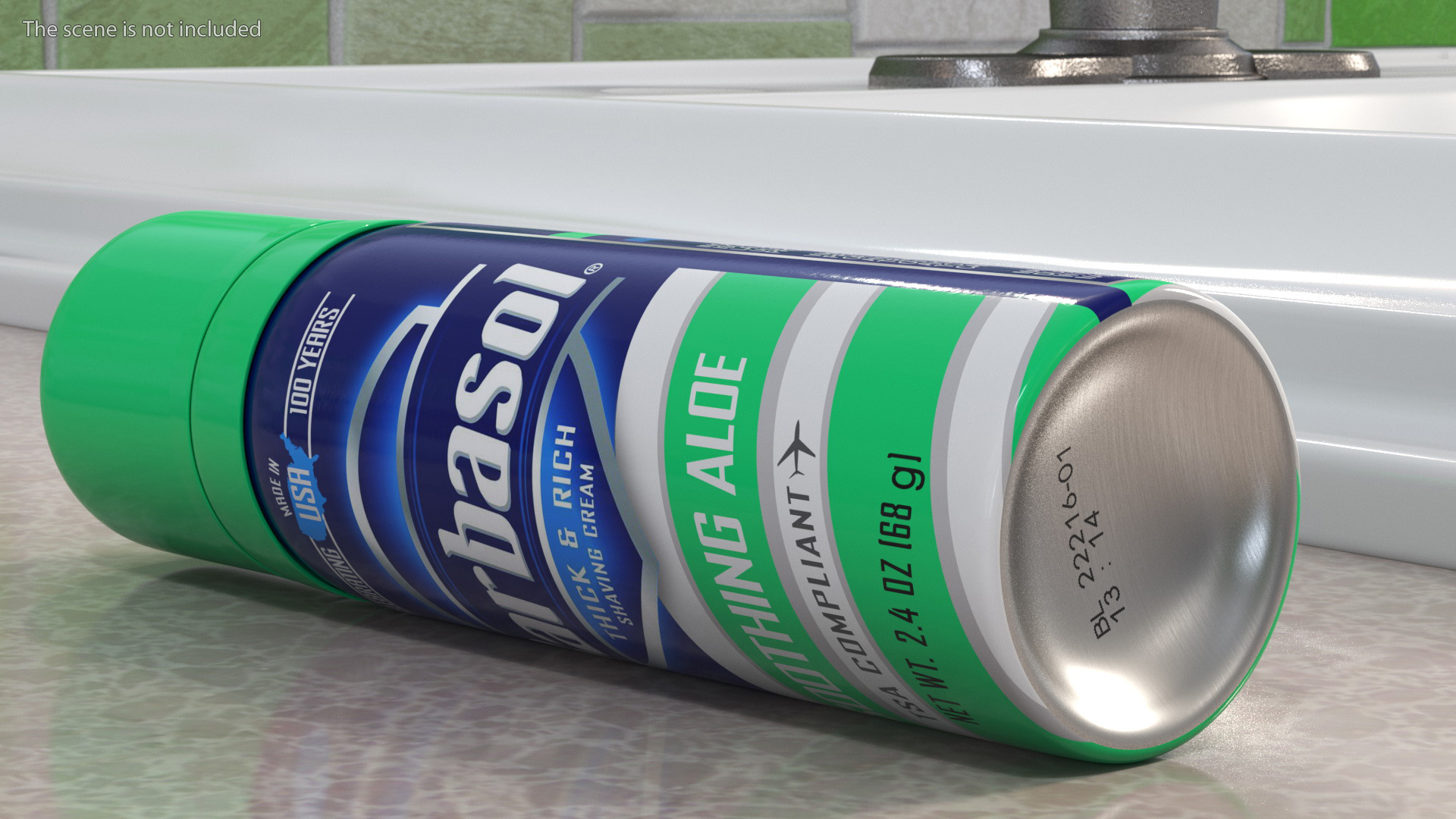 3D Barbasol Shave Cream Travel Can Aloe