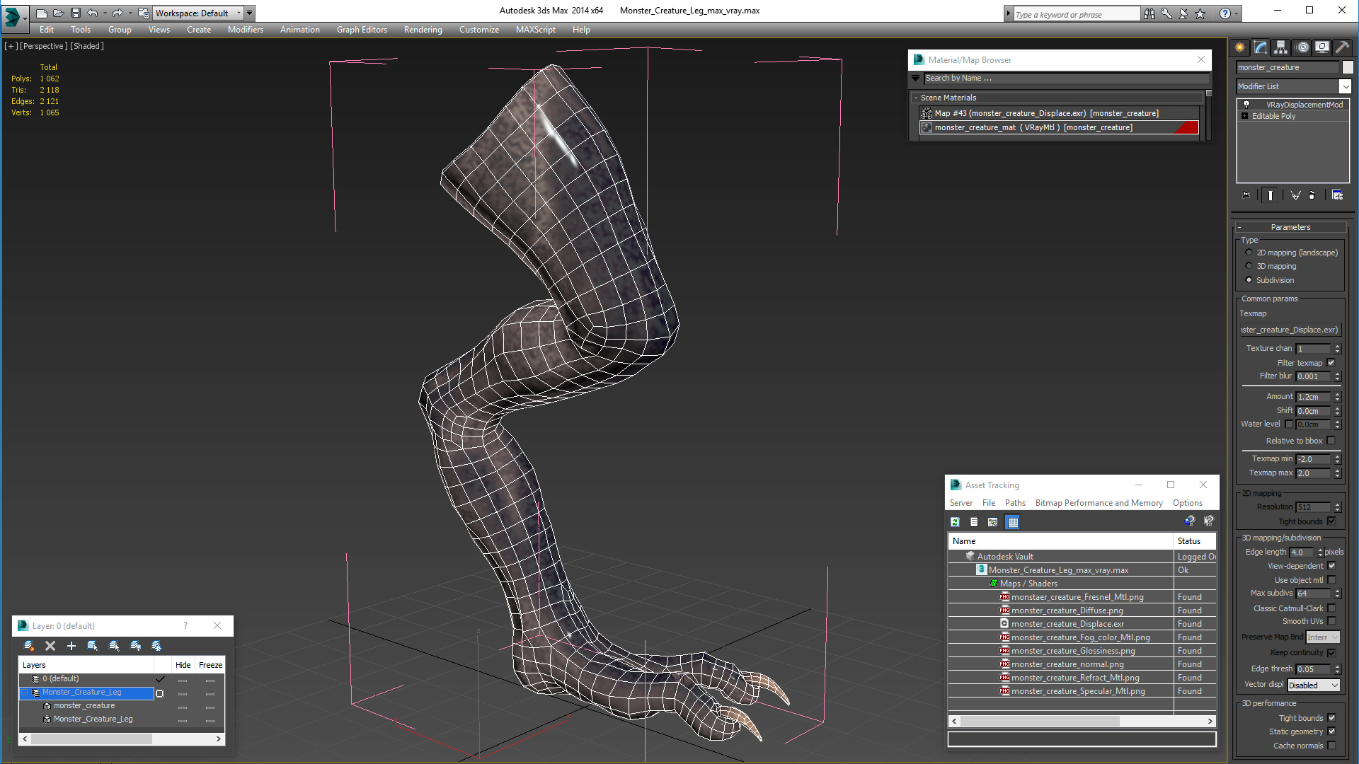 3D model Monster Creature Leg