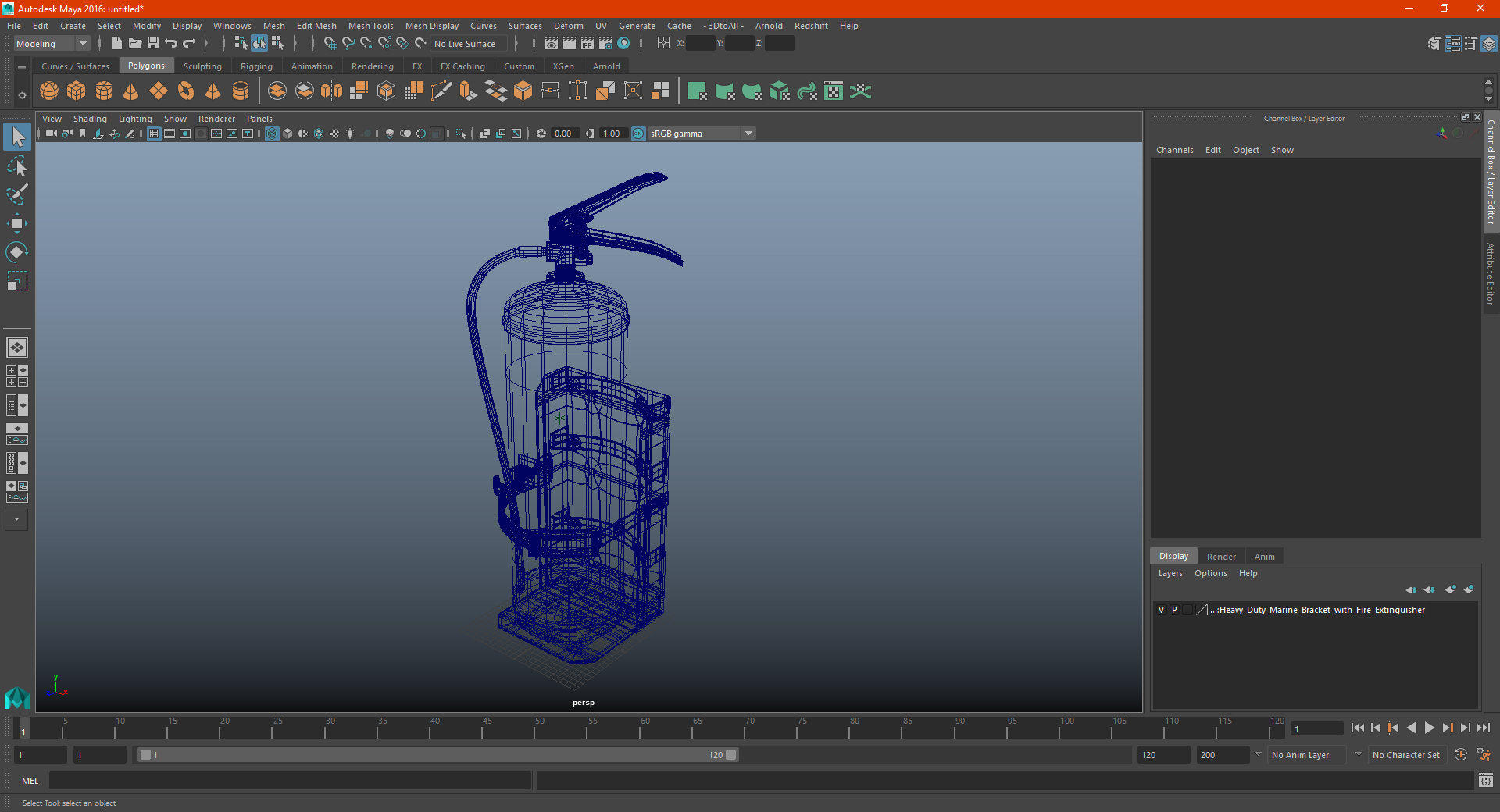 3D Heavy Duty Marine Bracket with Fire Extinguisher model