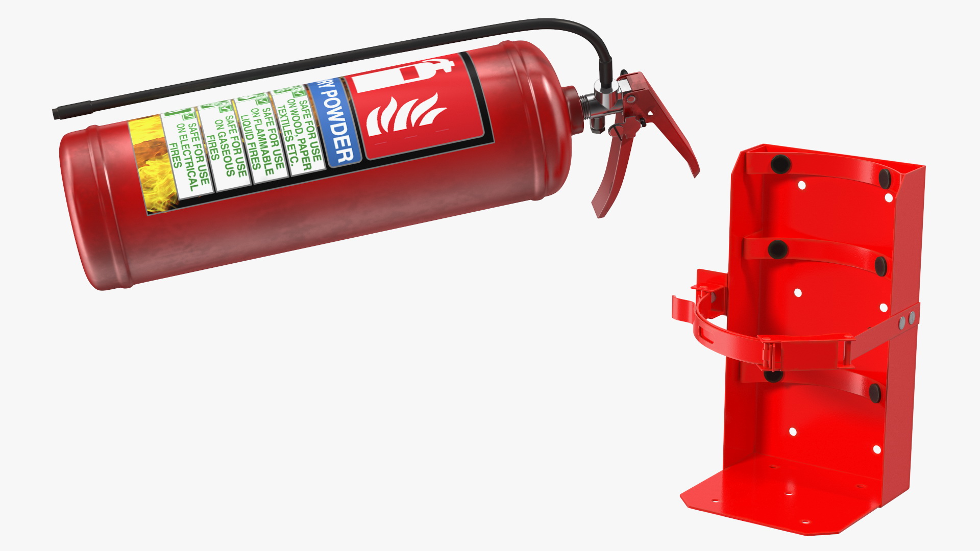 3D Heavy Duty Marine Bracket with Fire Extinguisher model