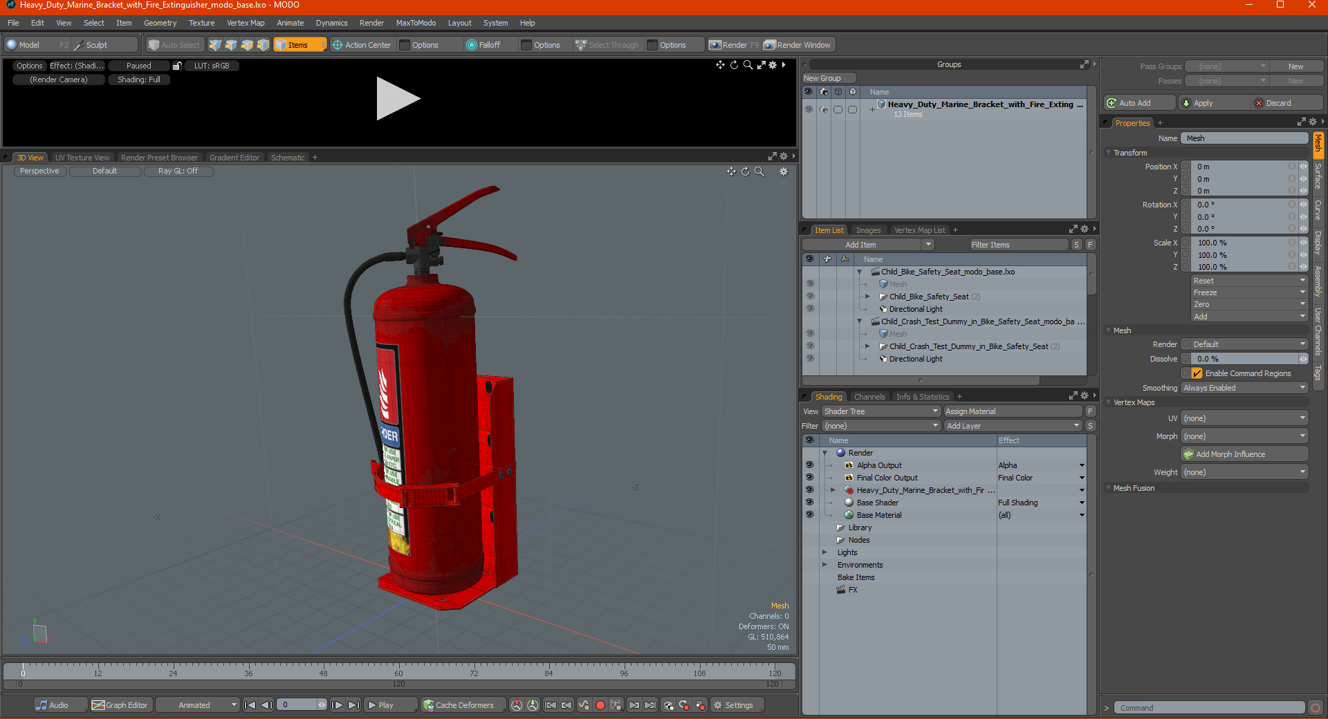 3D Heavy Duty Marine Bracket with Fire Extinguisher model