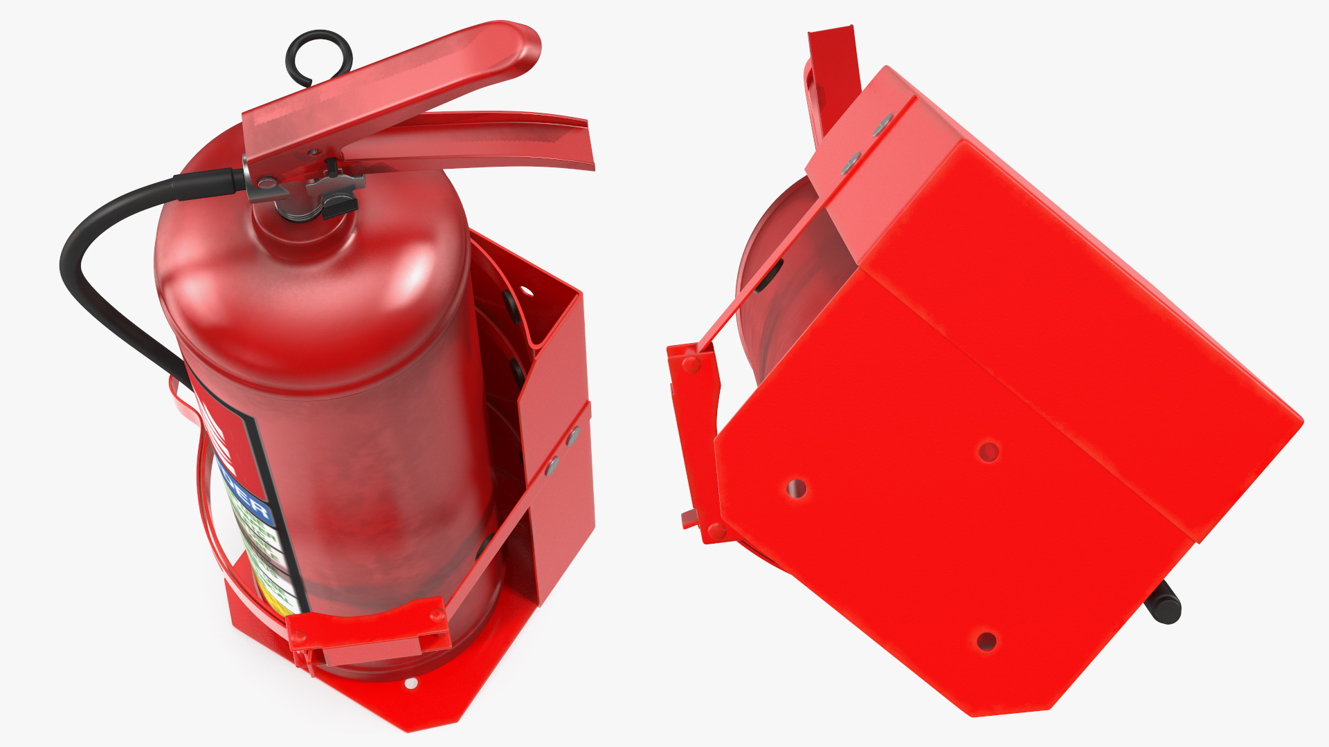 3D Heavy Duty Marine Bracket with Fire Extinguisher model