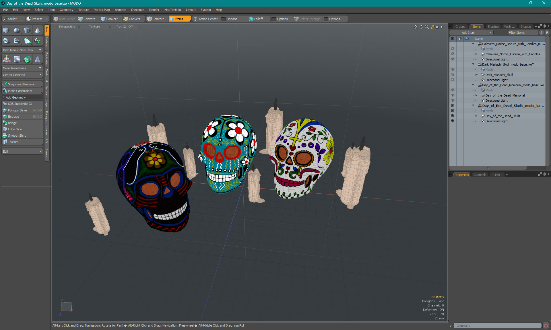 Day of the Dead Skulls 3D