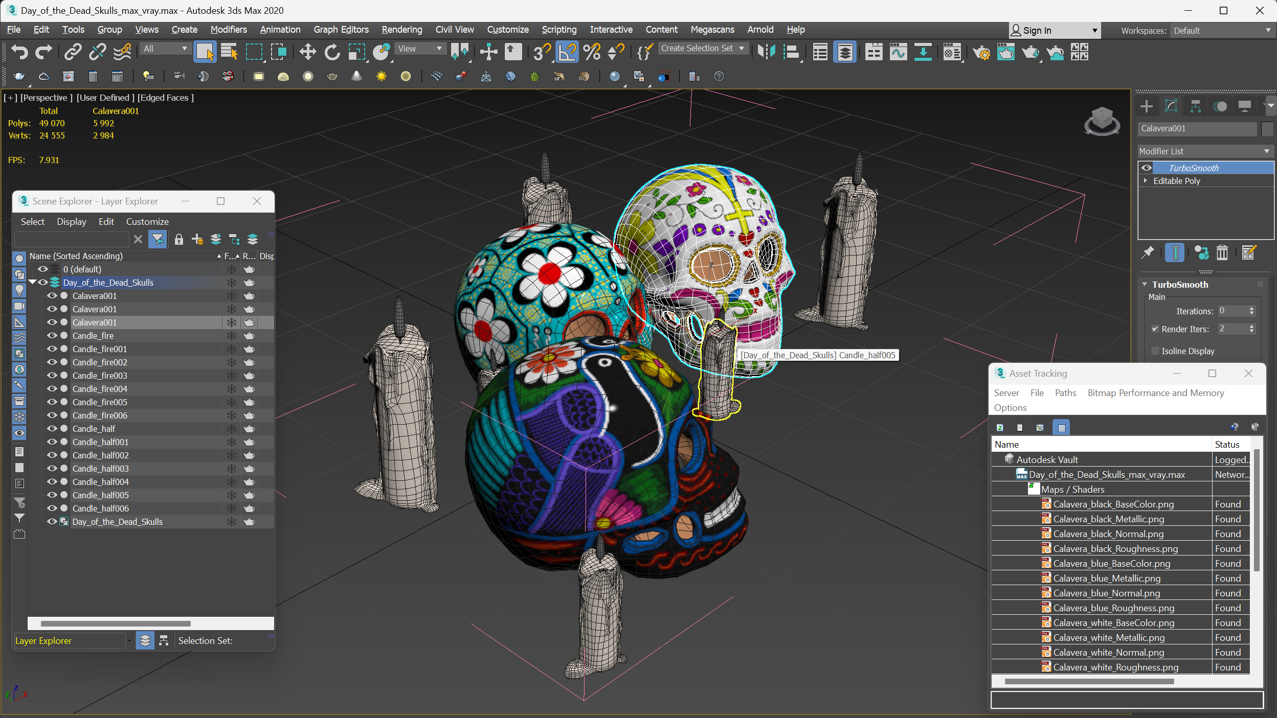 Day of the Dead Skulls 3D