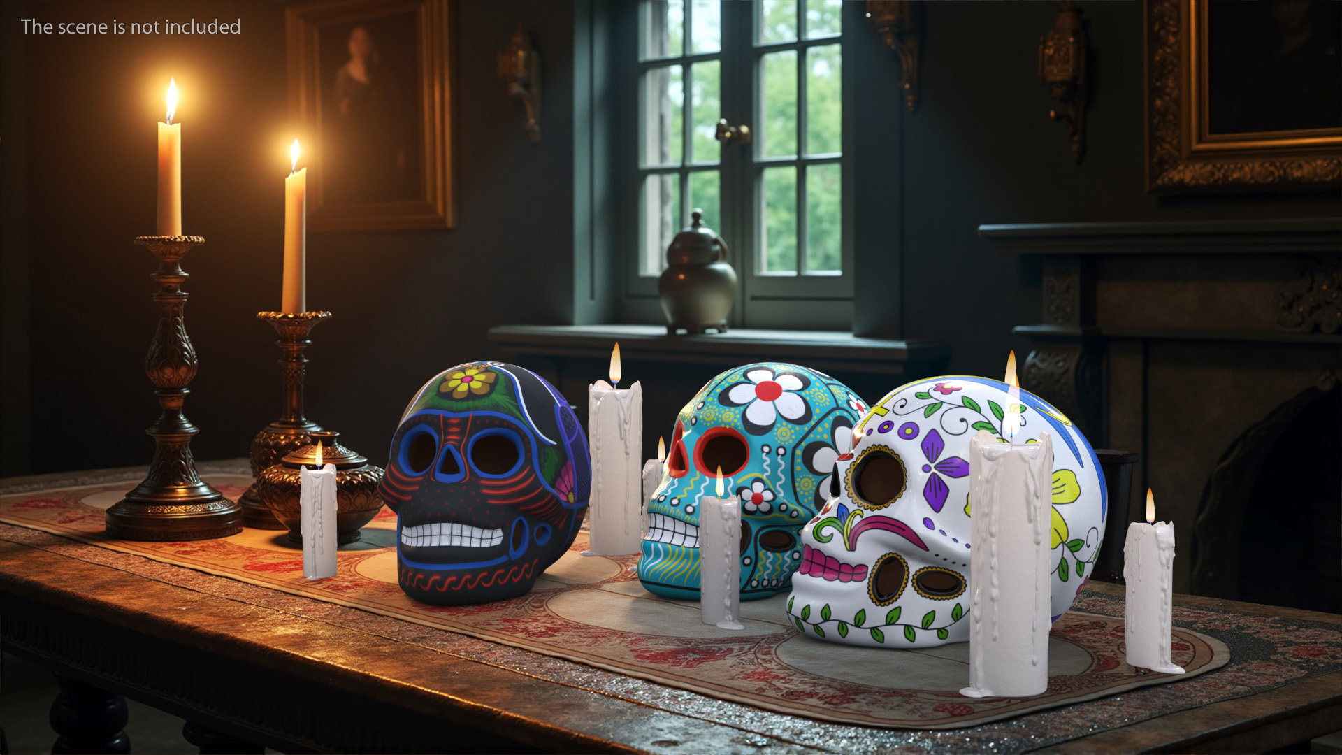 Day of the Dead Skulls 3D