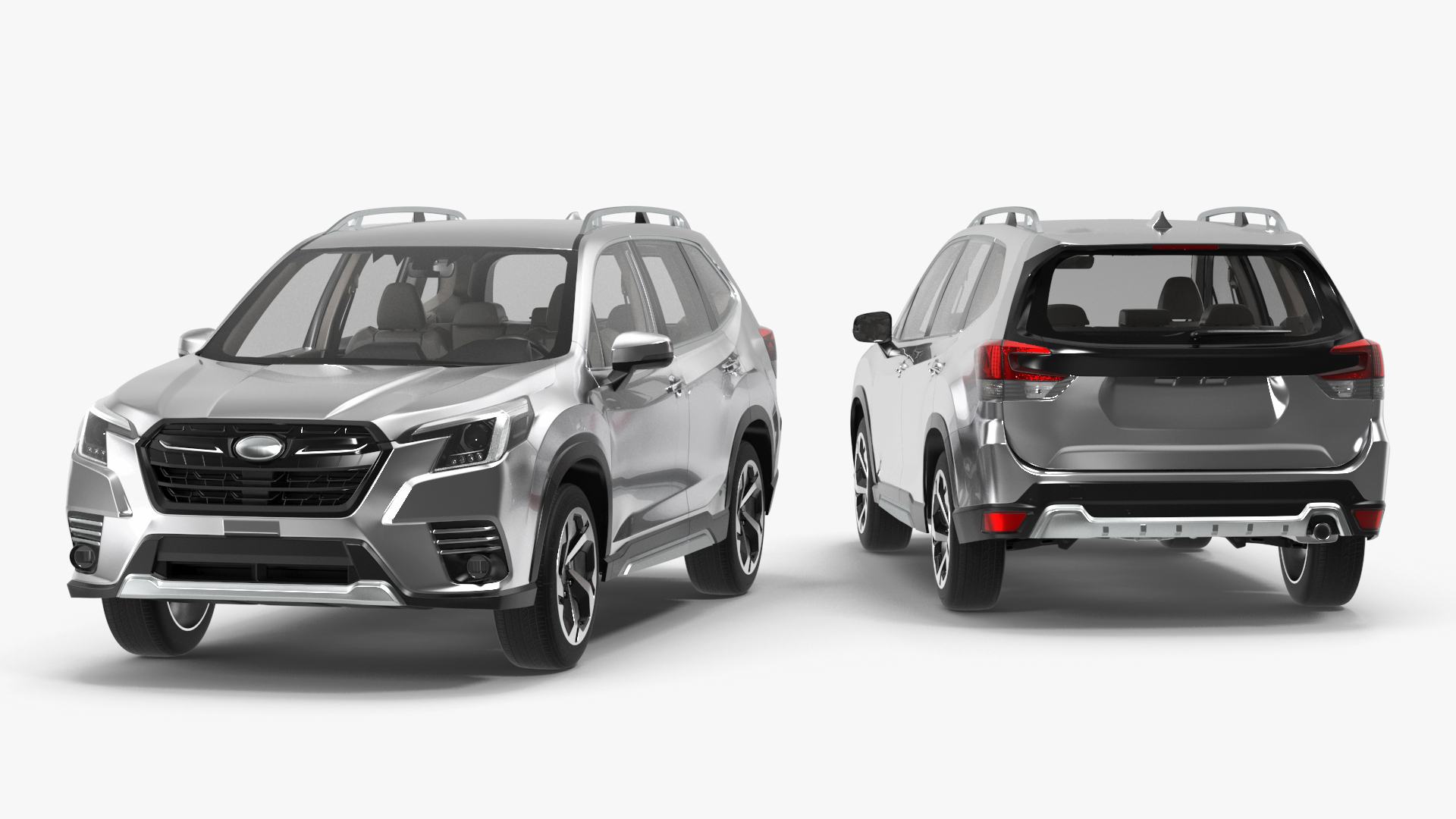 White Compact Crossover SUV 3D