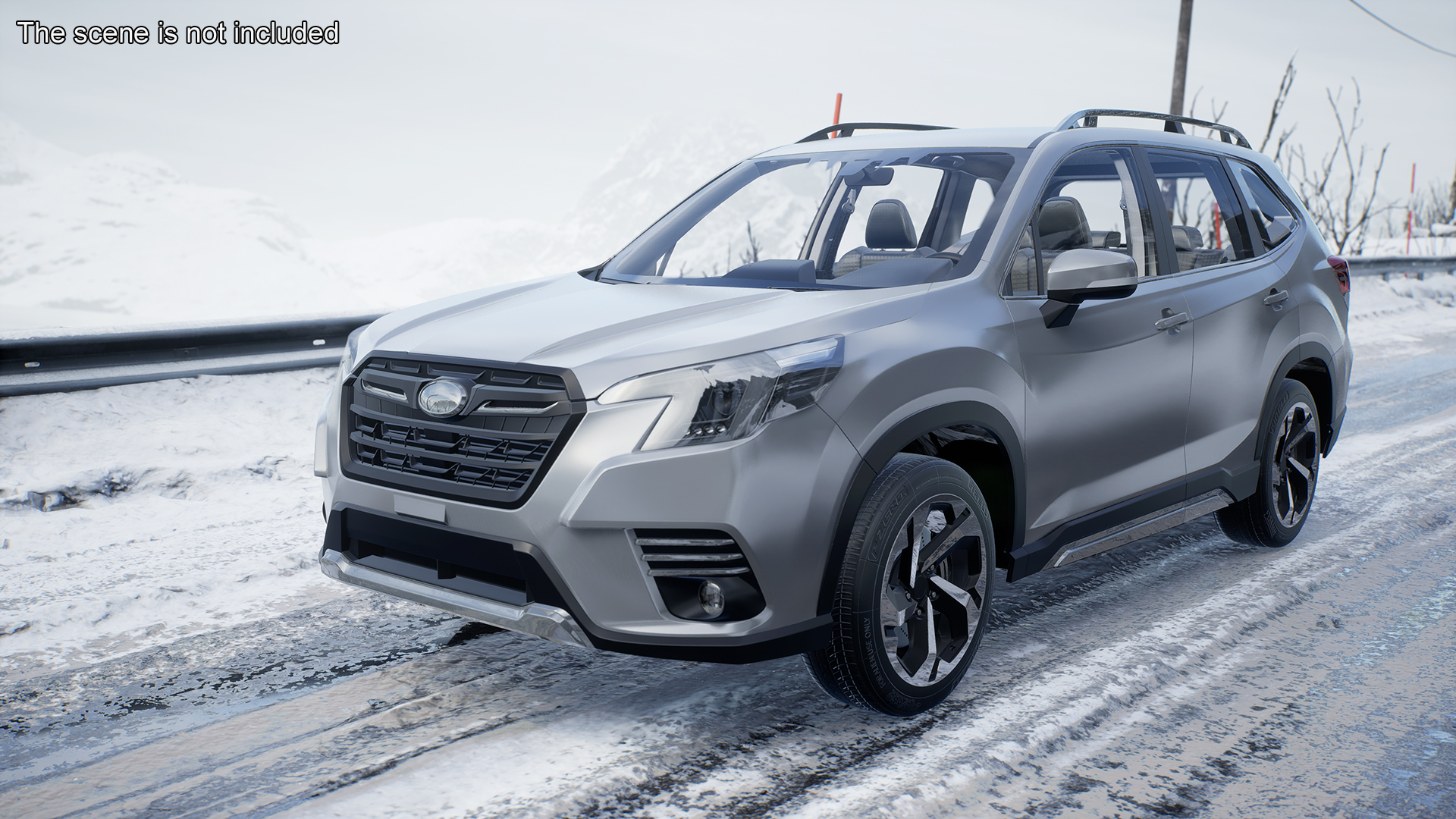 White Compact Crossover SUV 3D