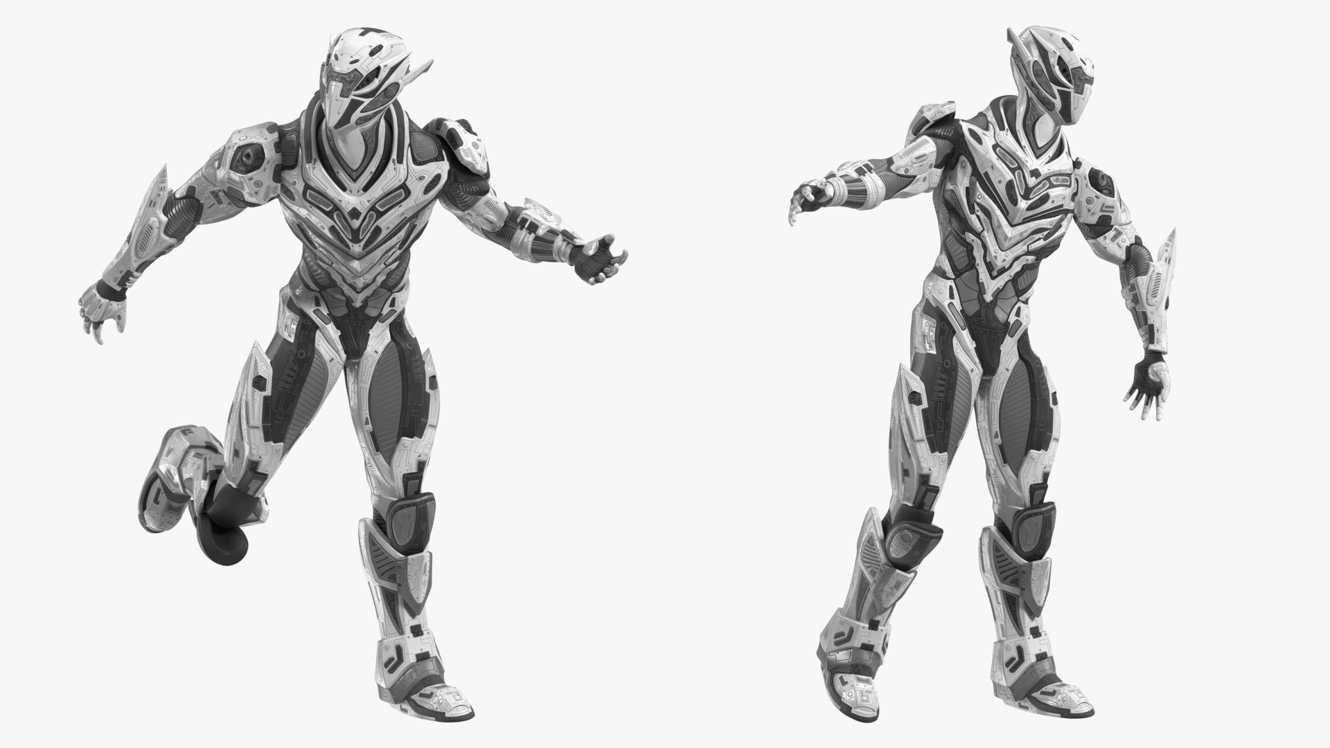 3D Sci-Fi Combat Robot Character Rigged