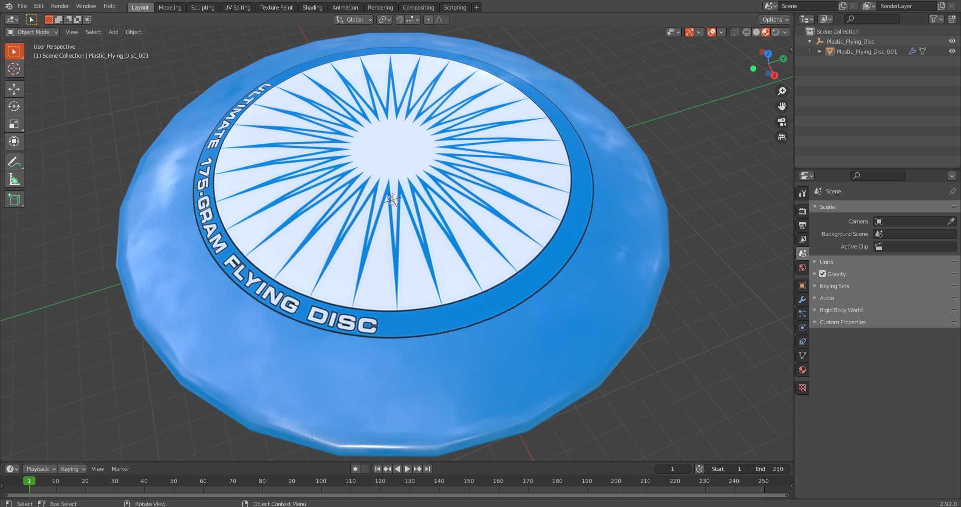 Plastic Flying Disc 3D model