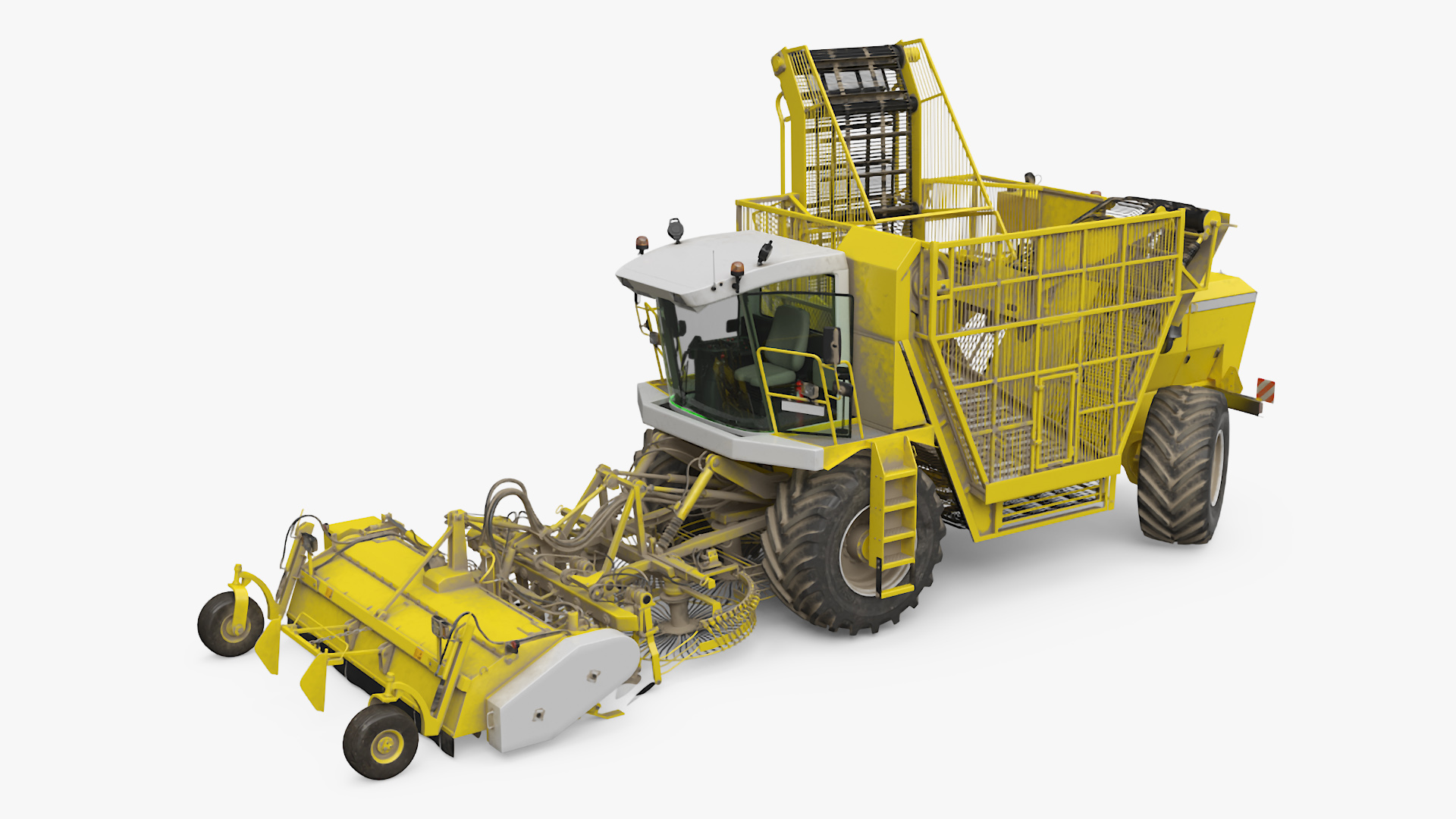 Beet Harvester Dusty Yellow Rigged 3D model