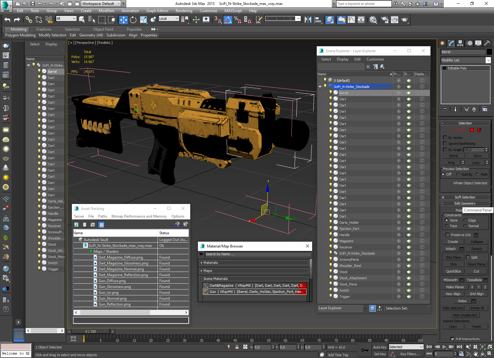 3D SciFi N-Strike Stockade model