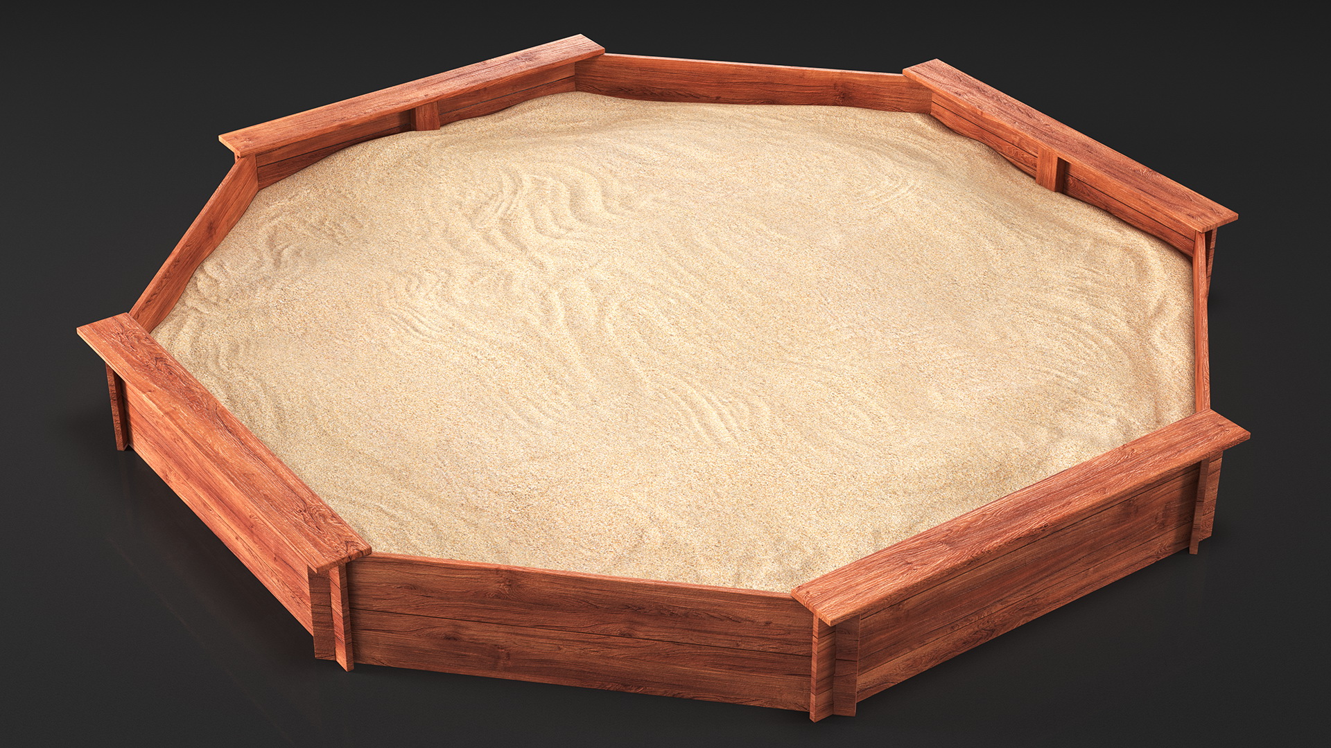 Wooden Octagon Sandbox 3D