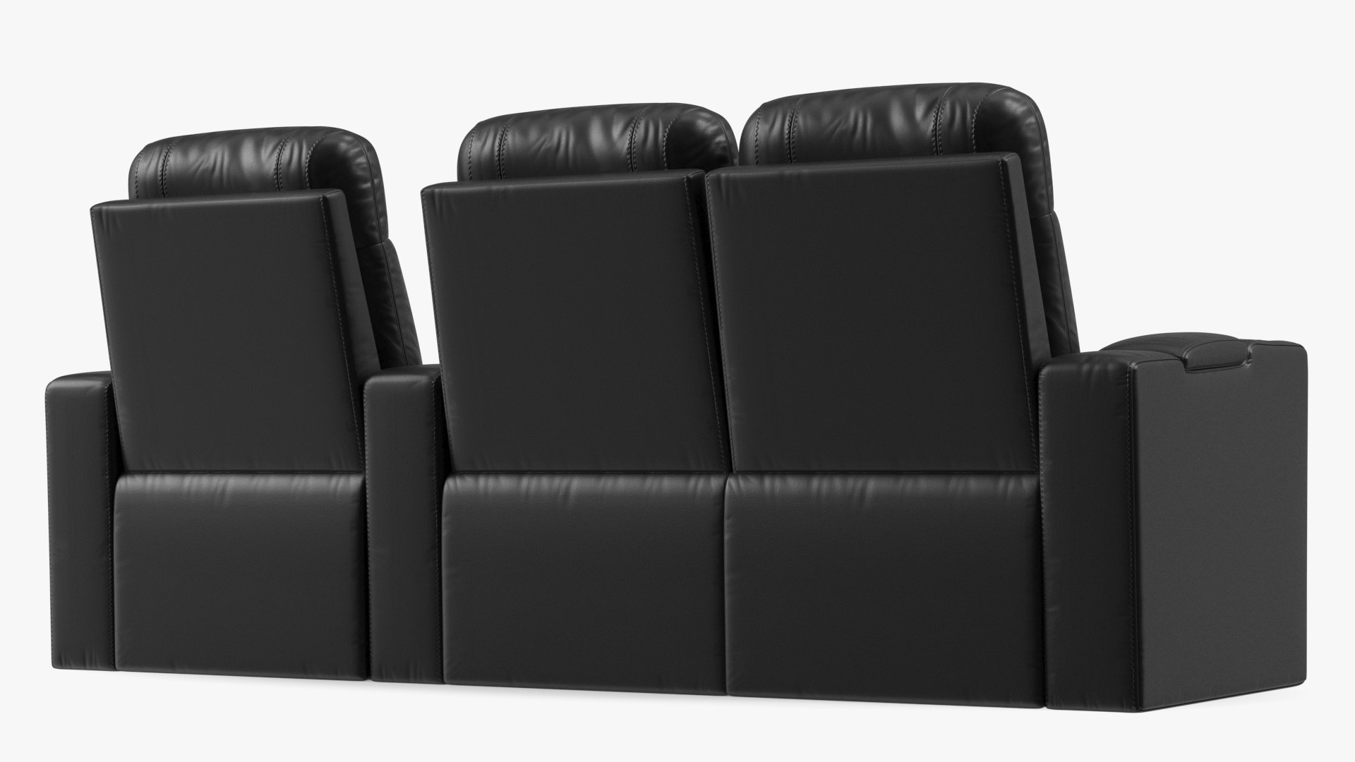 3D Home Theater Interior with Projector and Reclining Seats