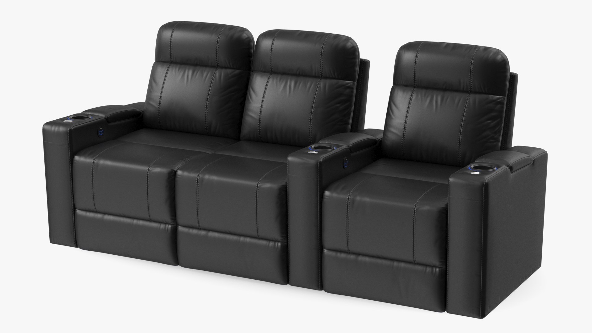 3D Home Theater Interior with Projector and Reclining Seats