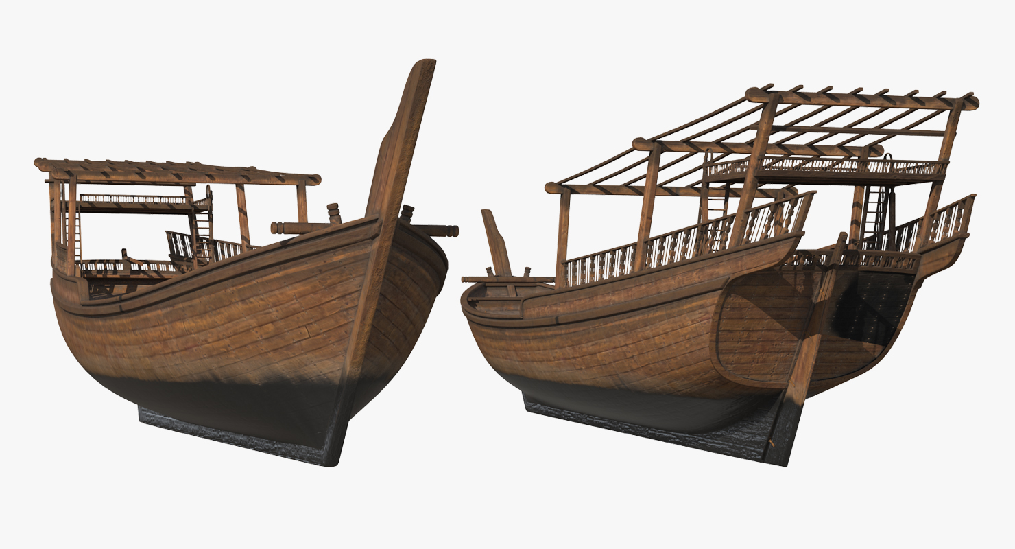 3D model Traditional Arabic Wooden Boat