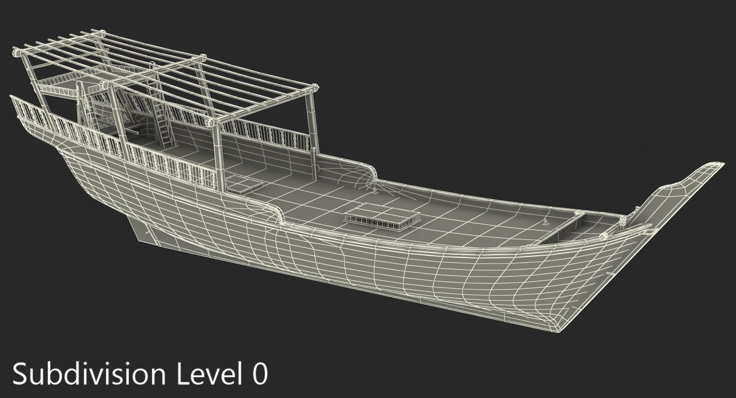 3D model Traditional Arabic Wooden Boat