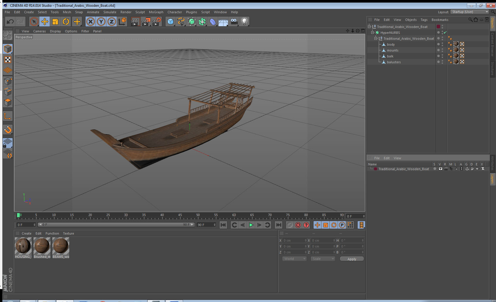 3D model Traditional Arabic Wooden Boat