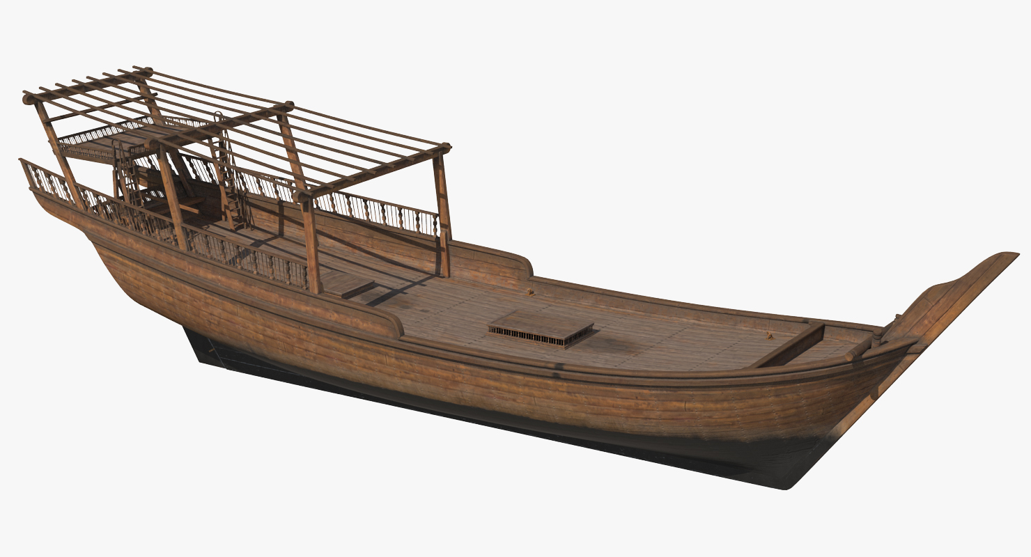 3D model Traditional Arabic Wooden Boat