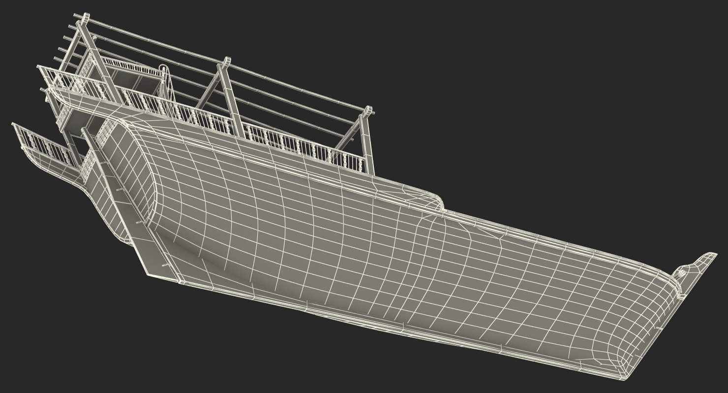 3D model Traditional Arabic Wooden Boat