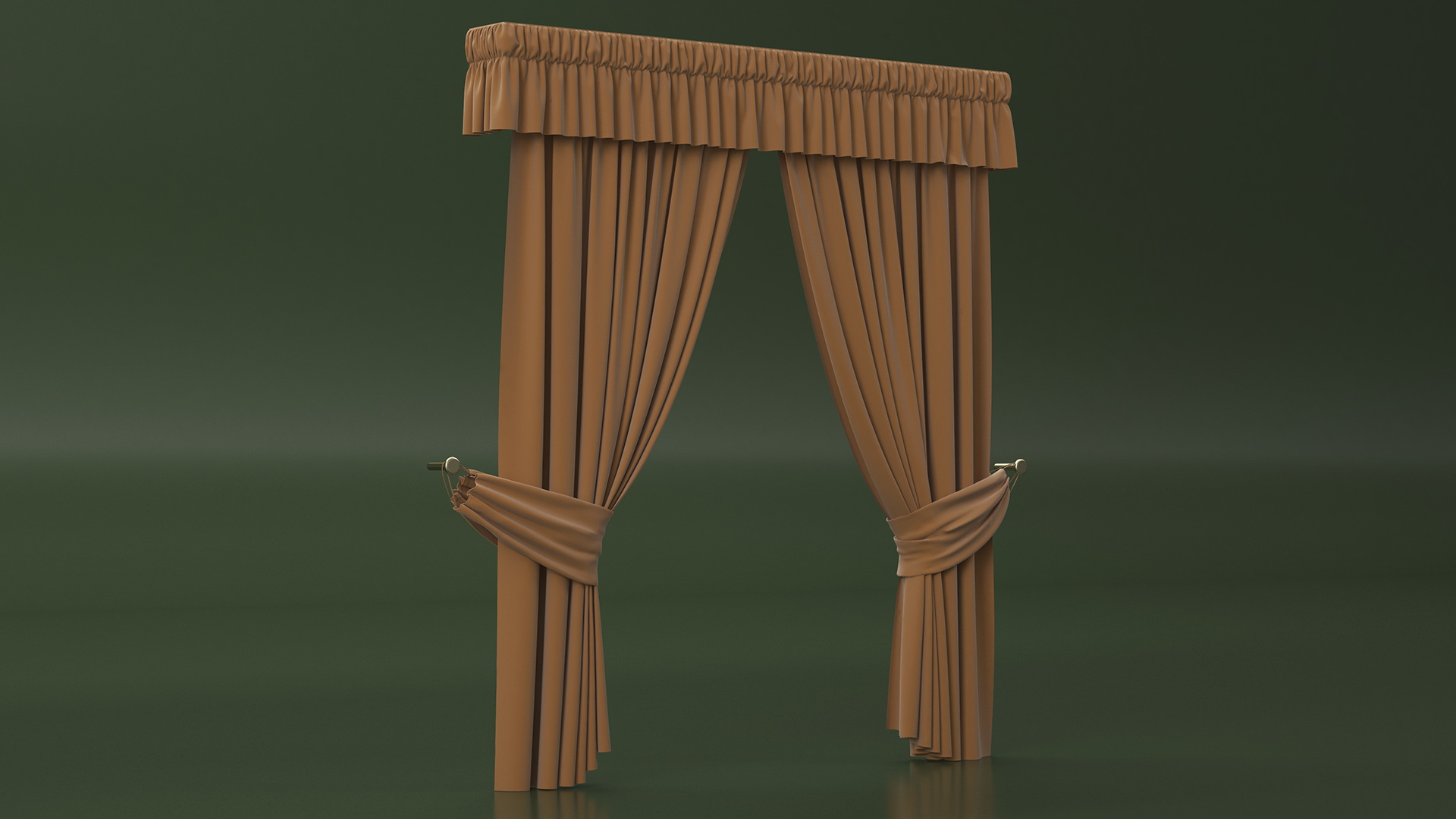 Classic Curtains with Valance 3D model