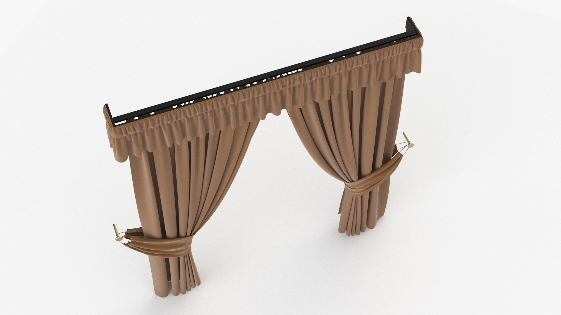 Classic Curtains with Valance 3D model