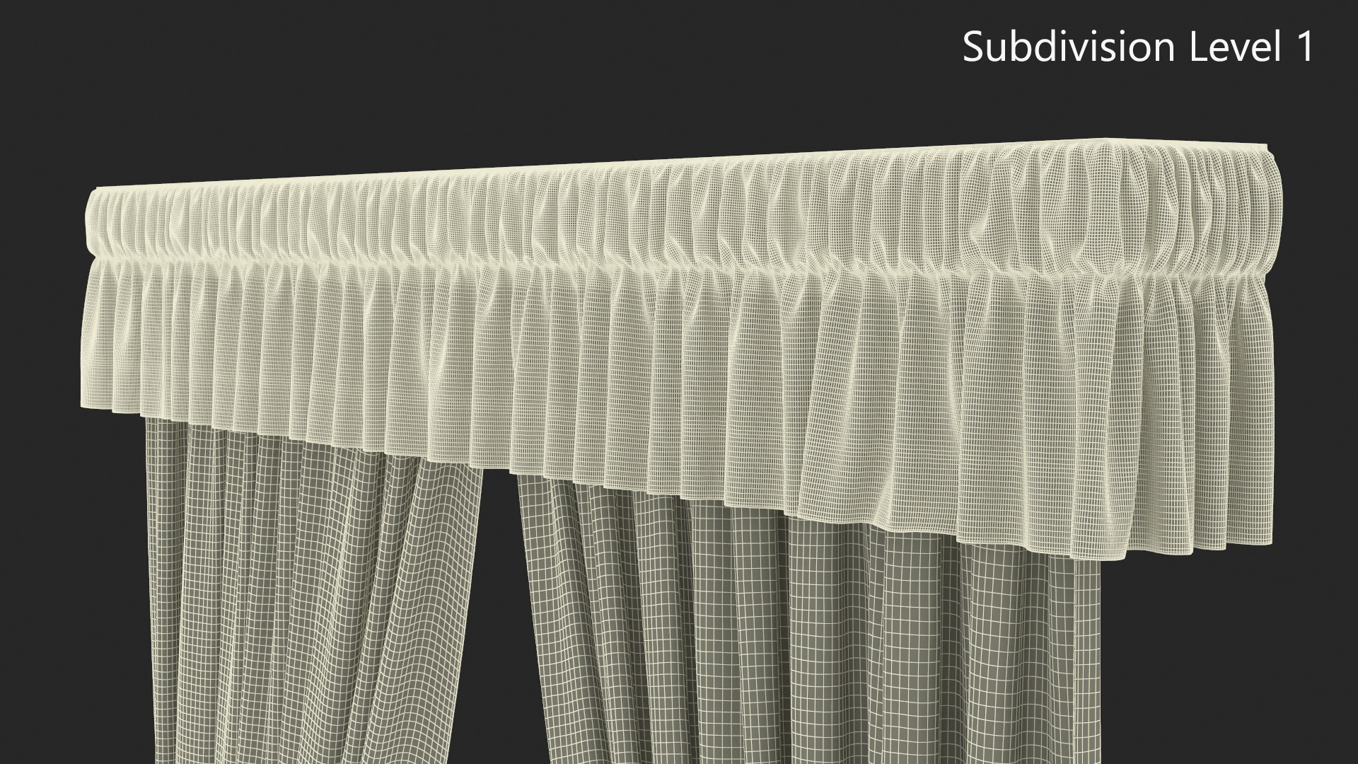 Classic Curtains with Valance 3D model