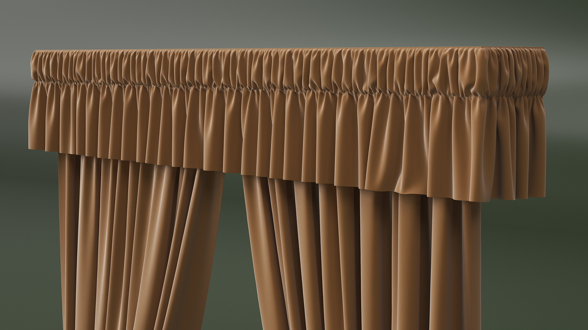 Classic Curtains with Valance 3D model