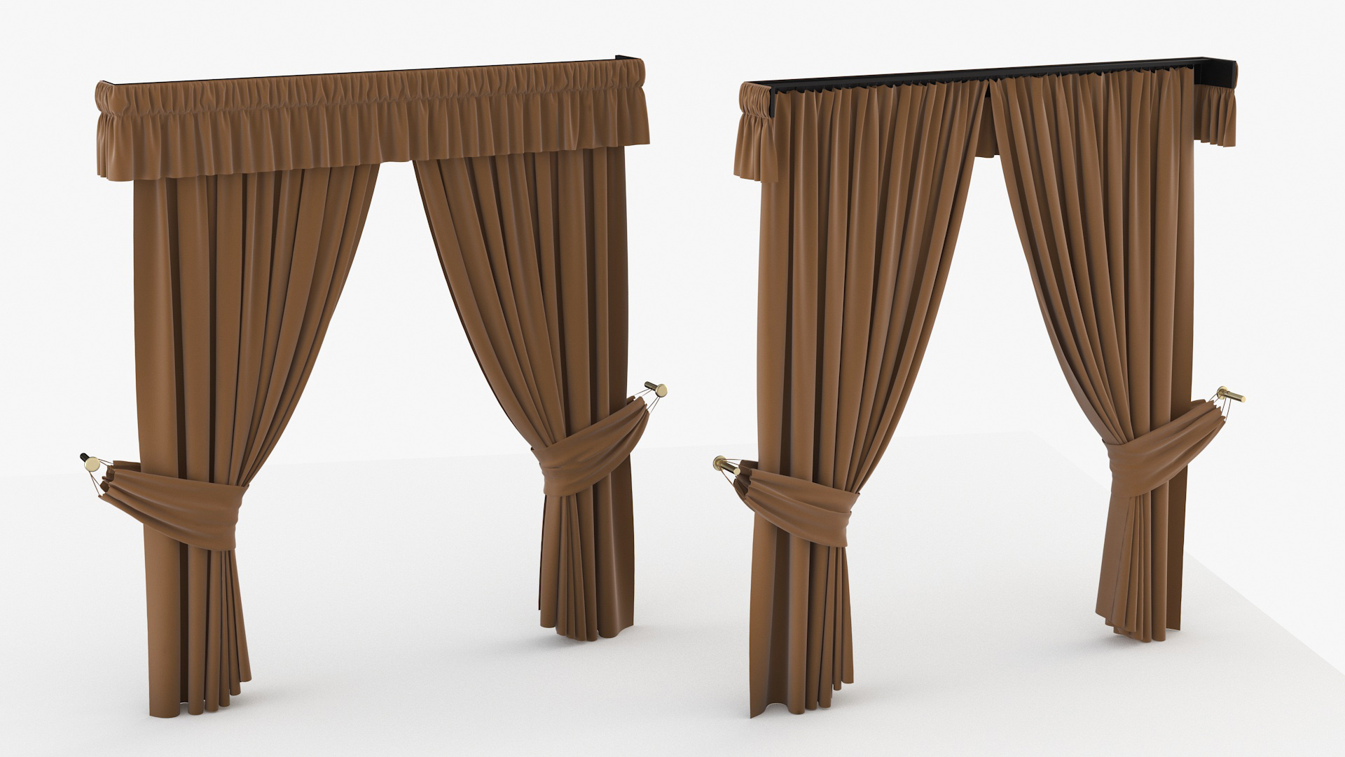 Classic Curtains with Valance 3D model