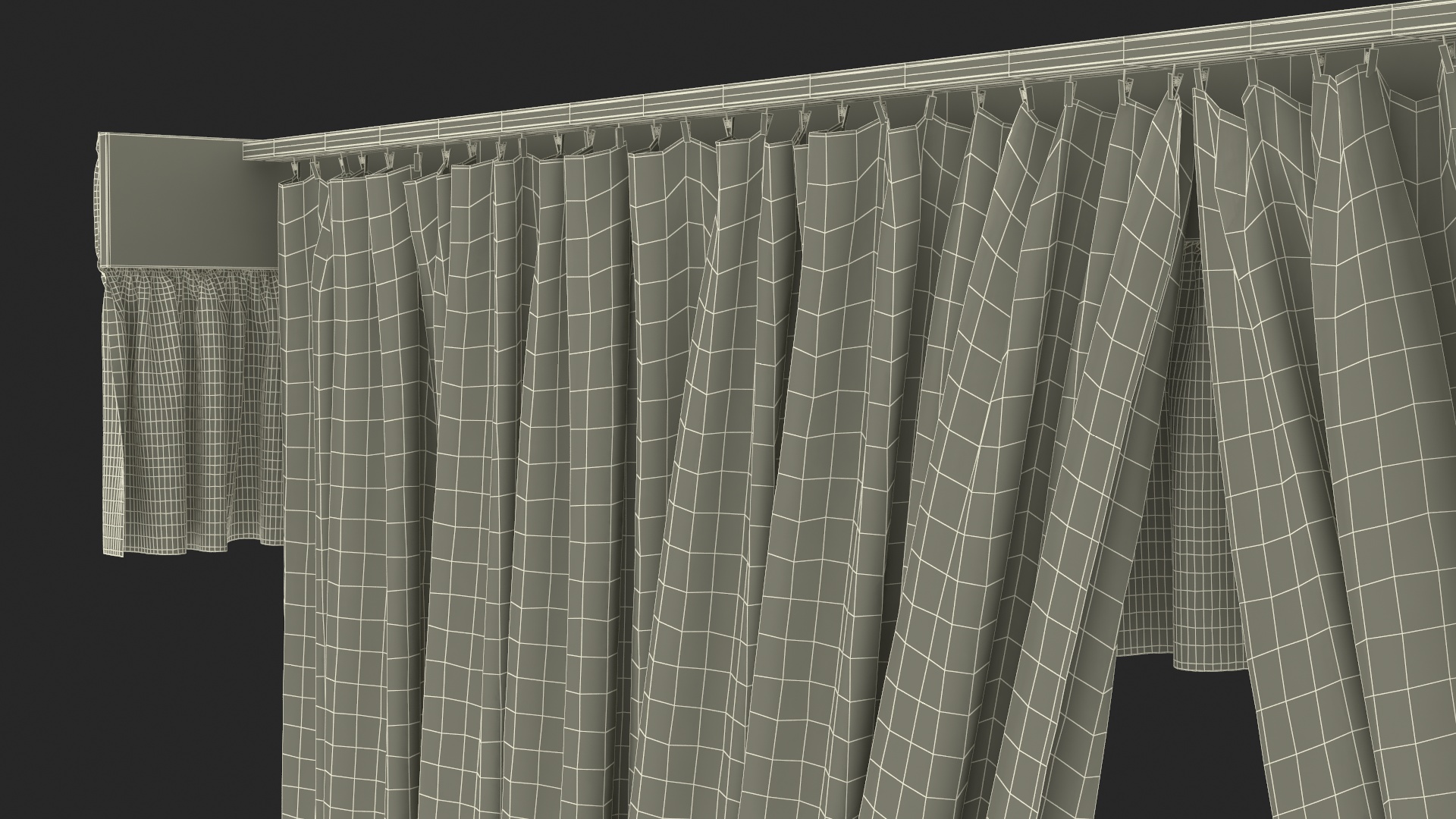 Classic Curtains with Valance 3D model