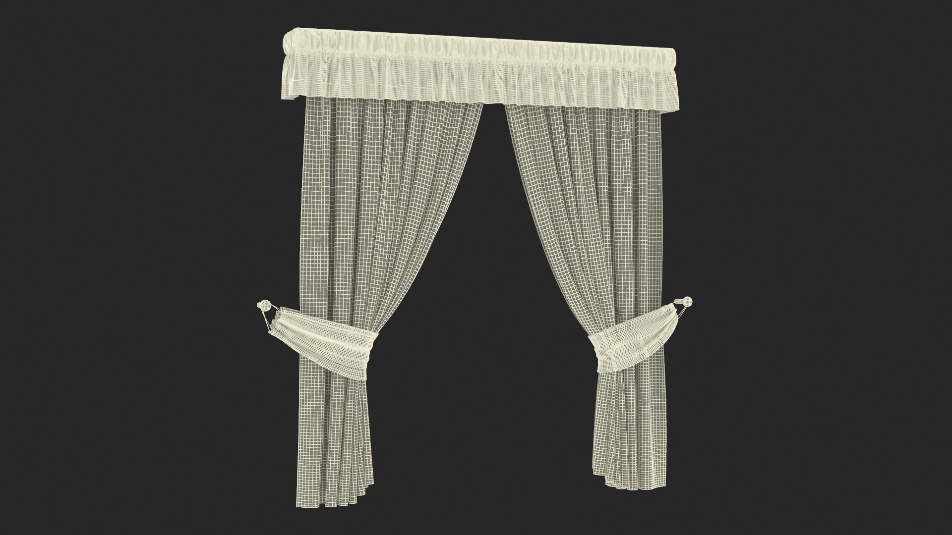 Classic Curtains with Valance 3D model