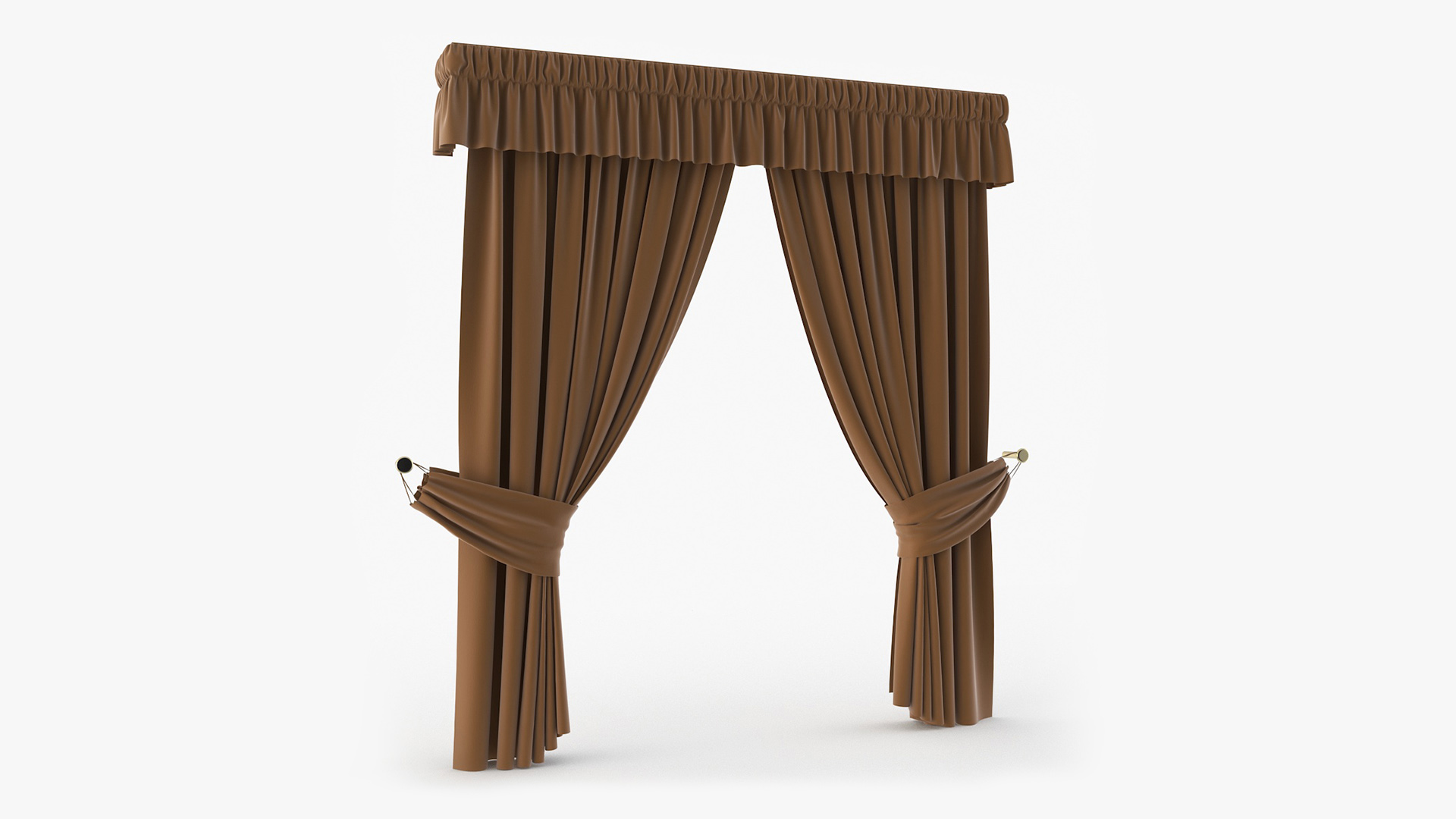 Classic Curtains with Valance 3D model