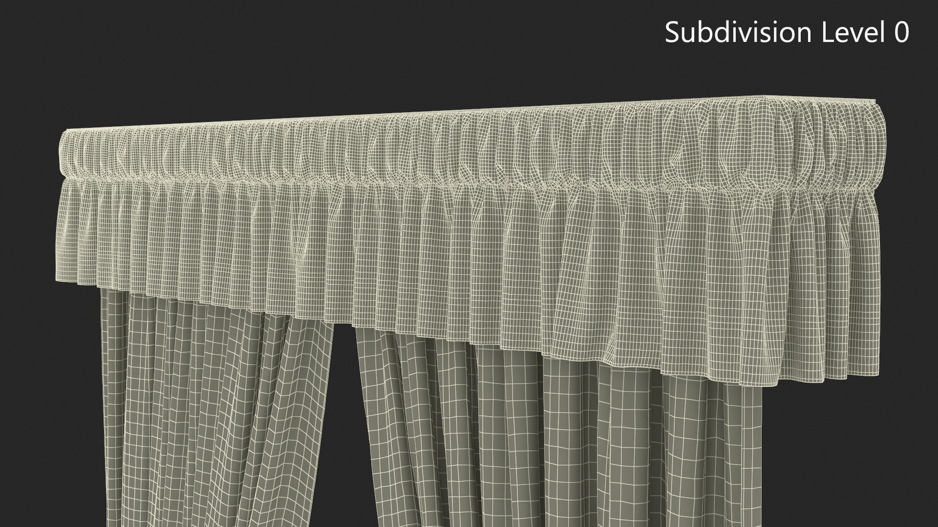 Classic Curtains with Valance 3D model