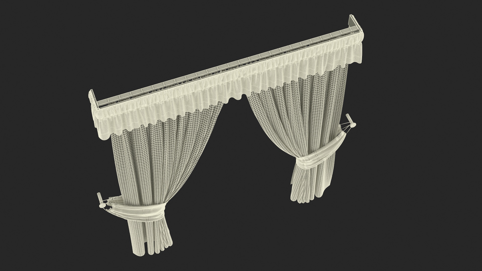 Classic Curtains with Valance 3D model