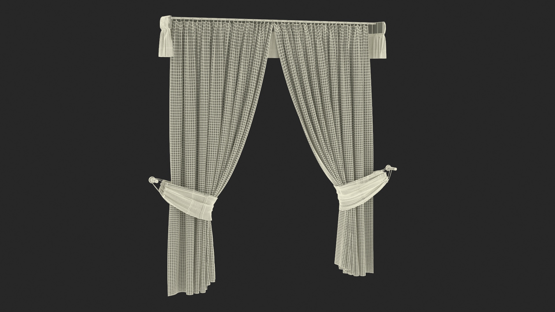 Classic Curtains with Valance 3D model