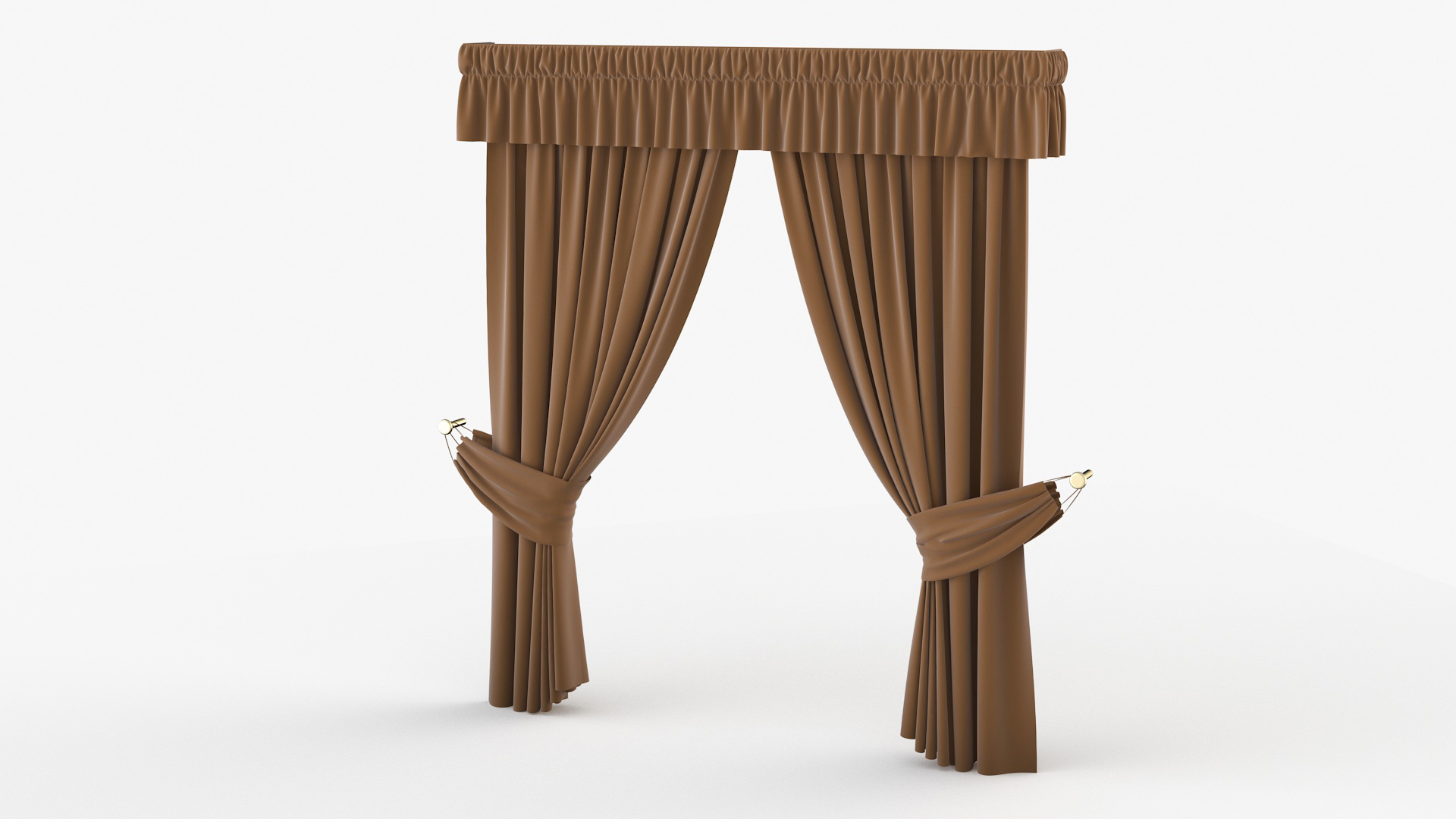 Classic Curtains with Valance 3D model