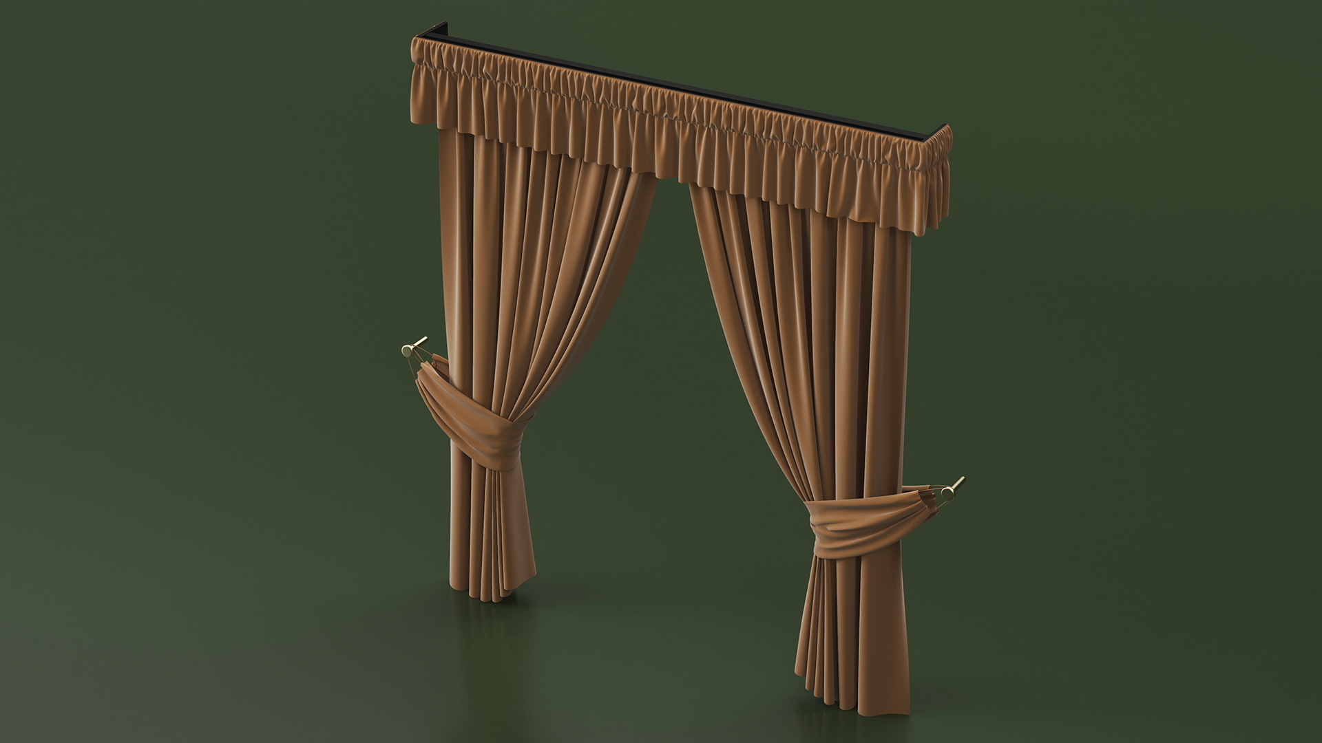 Classic Curtains with Valance 3D model