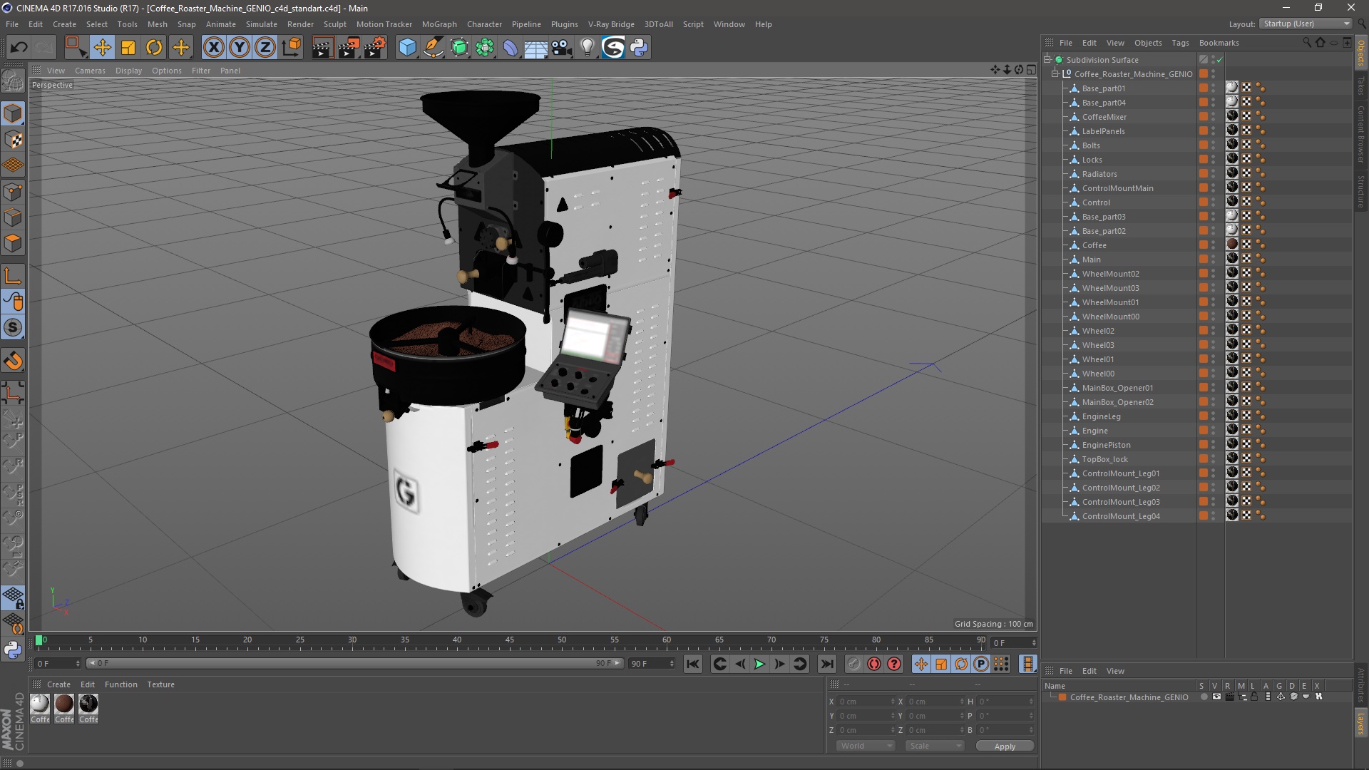 3D Coffee Roaster Machine GENIO model