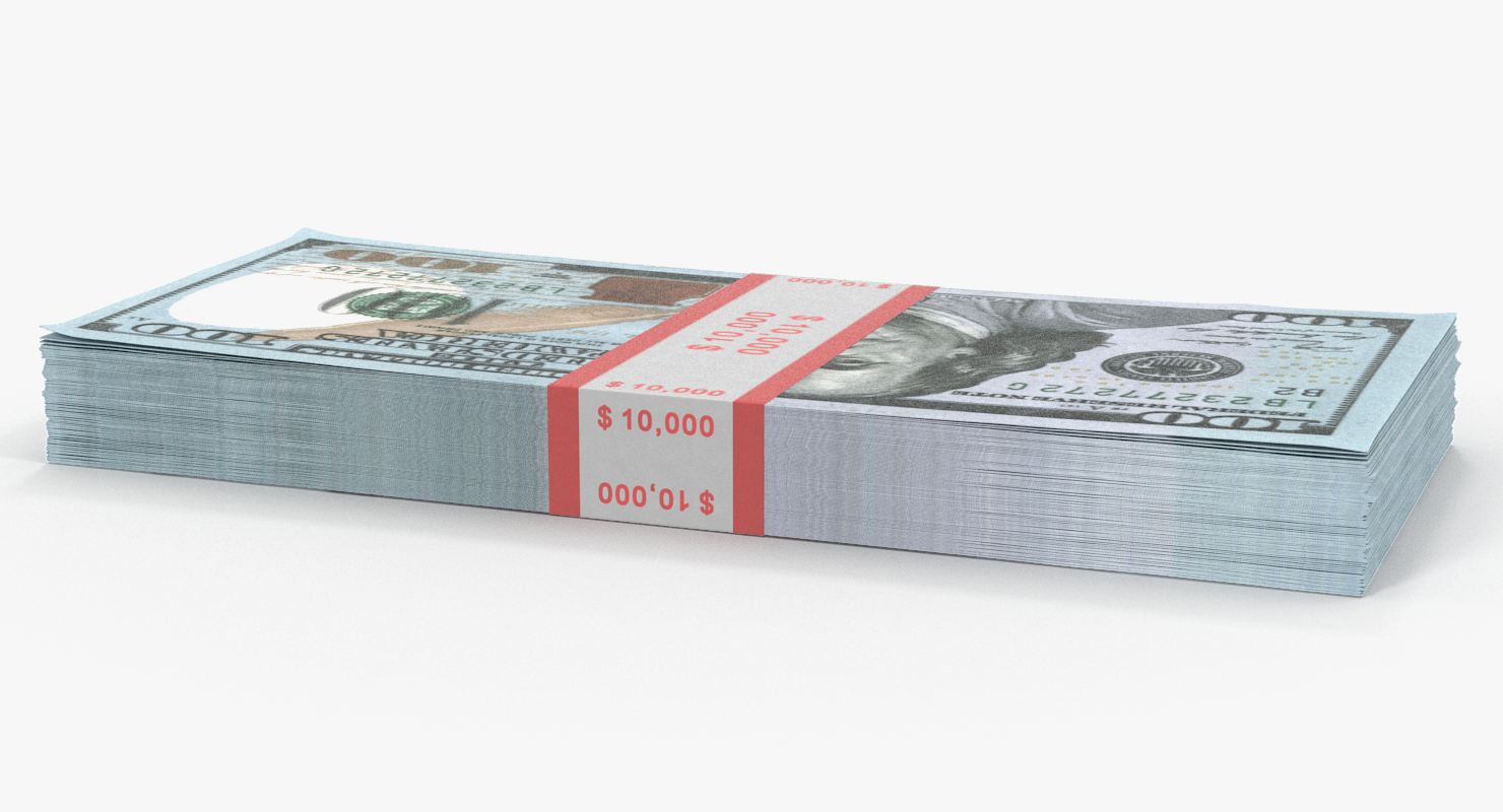 3D model New 100 Dollar Bills Pack