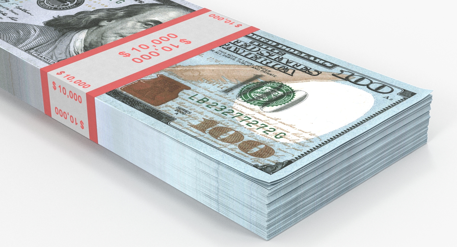 3D model New 100 Dollar Bills Pack