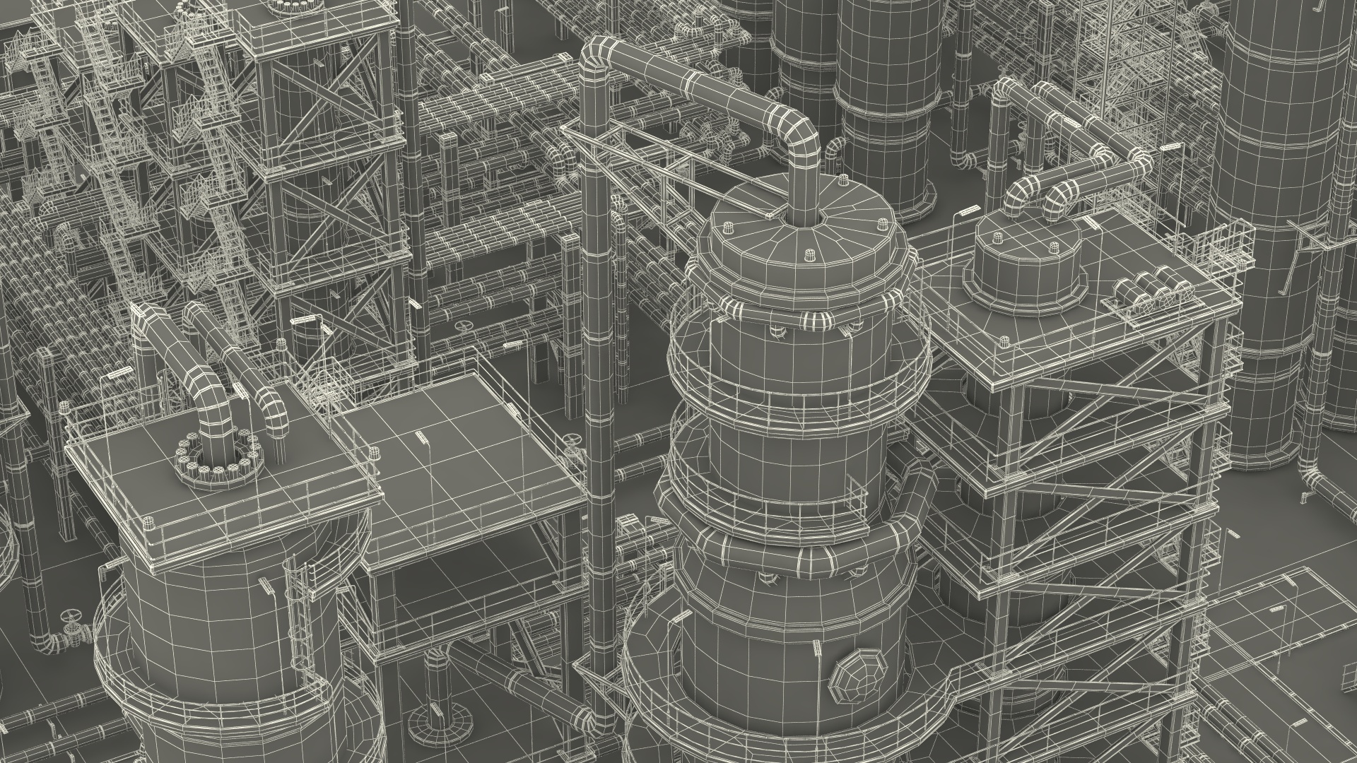 Weathered Oil Refinery 3D