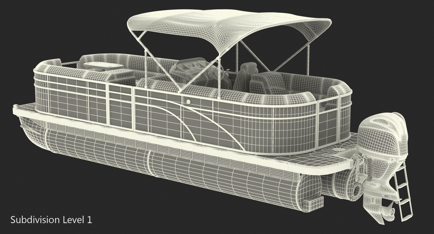 3D Trimaran Pontoon Boat